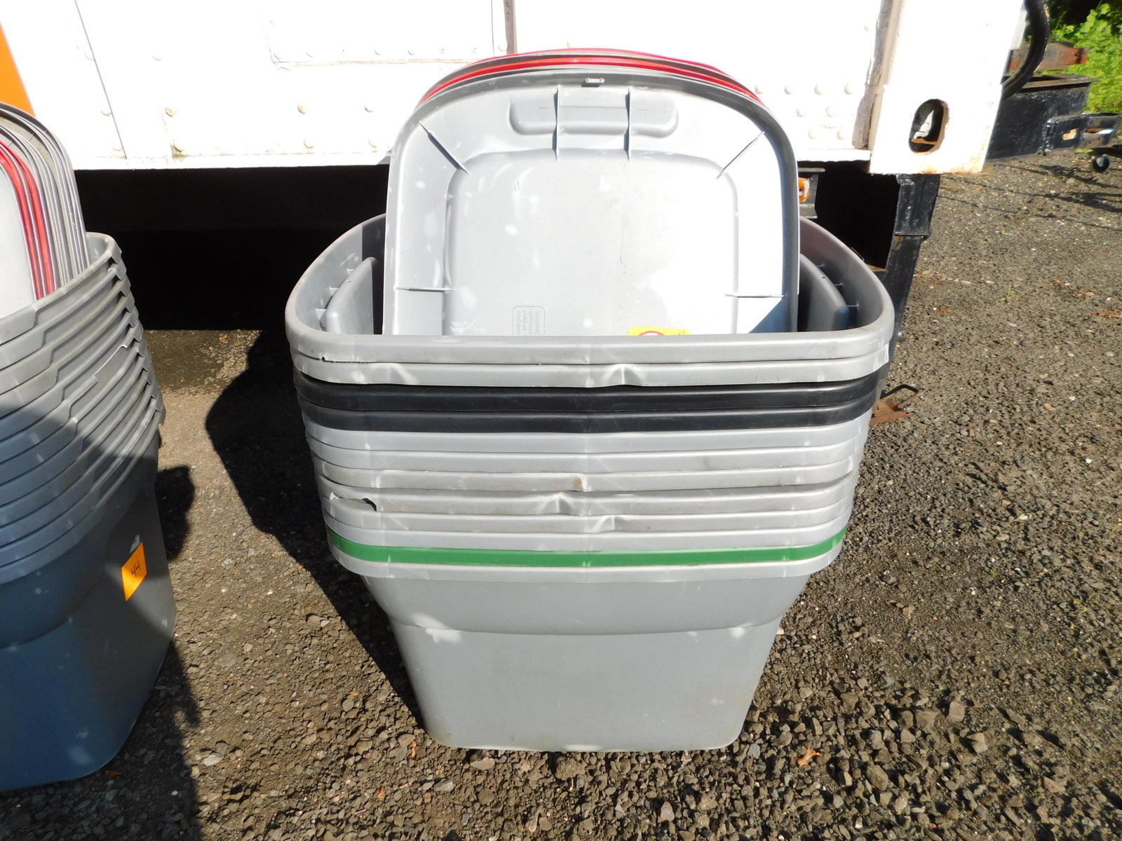 Lot of 12 Sterilite Tubs/Storage Bins: Lot of 12 Sterilite Tubs/Storage Bins. These tubs are in used condition. Some cracking, chips - but still in good condition. They measure 16" x 17" x23" . All items must be paid for within 24 hours of
