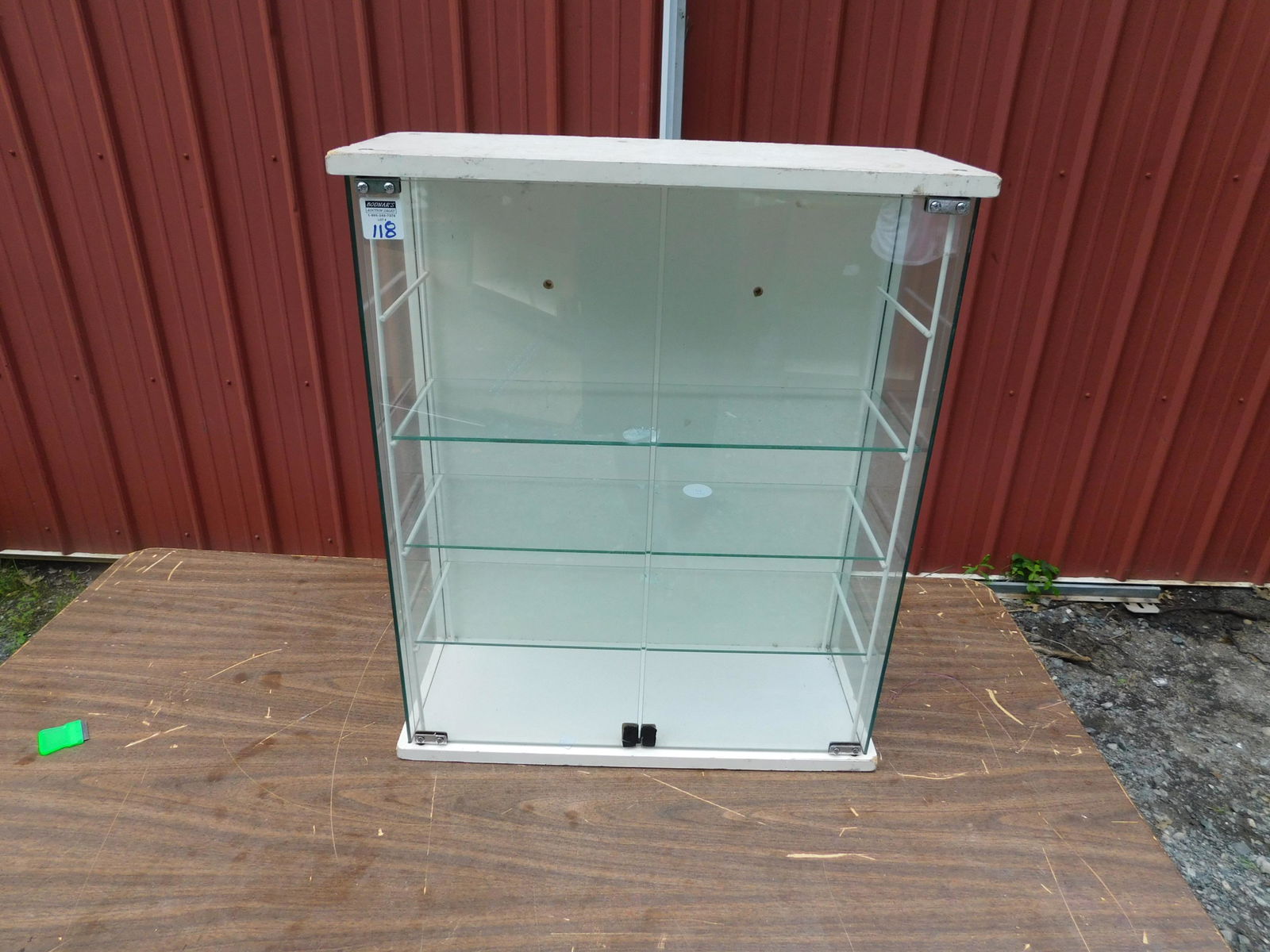 Wooden and Glass 3 Shelf Stand Up Showcase (1 of 4)