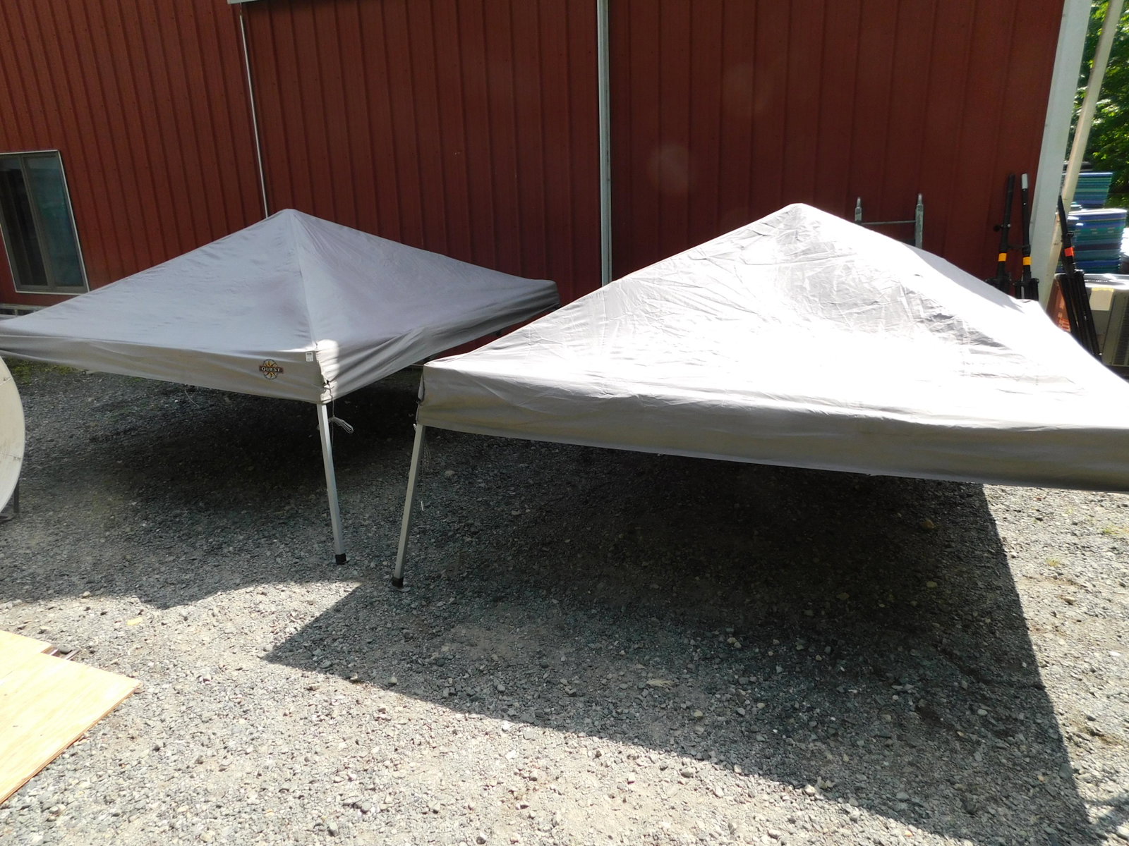 Lot of 2 Quest Tents: Lot of 2 Quest Tents. Come with ropes attached to both sides. They both have small rips. Other than the rips...good but used condition. All items must be paid for within 24 hours of the sale. Local pi