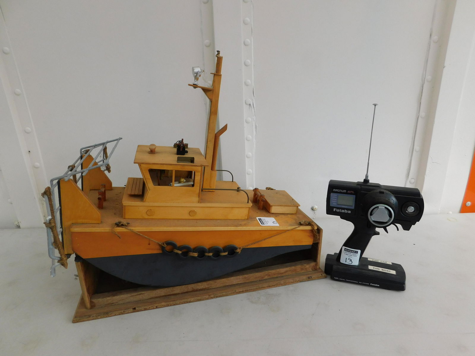 RC Custom Made Wooden Tugboat with Engine Speed (1 of 10)