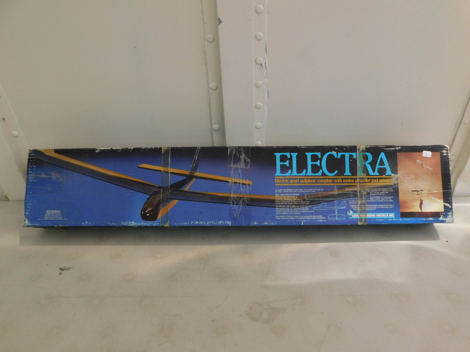 Electra Sailplane in Box: Electra Sailplane in Box. Appears to be complete. Does not have electrical components. All RC items in this sale from a local estate and have not been checked to see if they are running or if they are