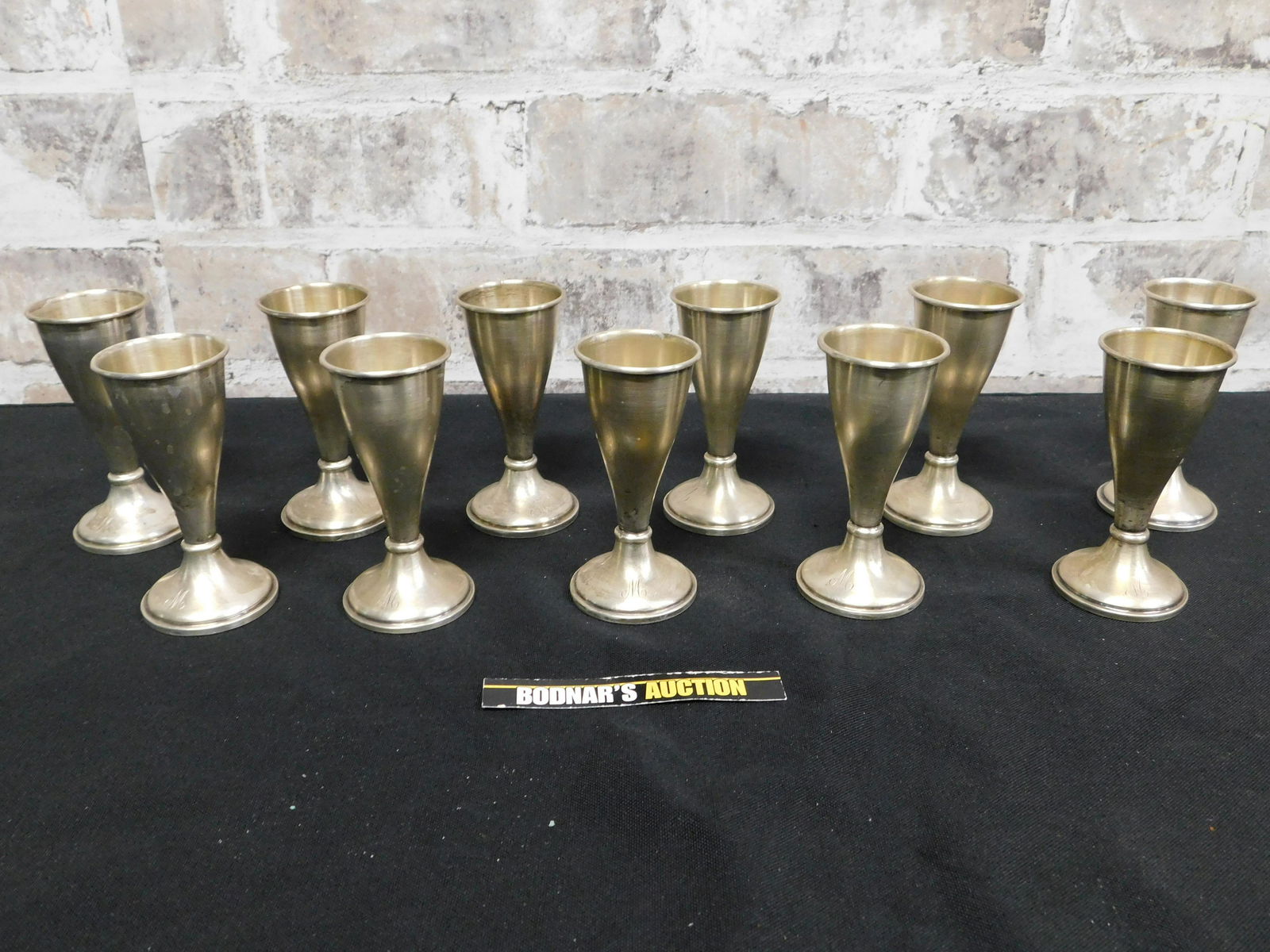 Set of 11 Sterling Silver Weighted Cordials (1 of 6)