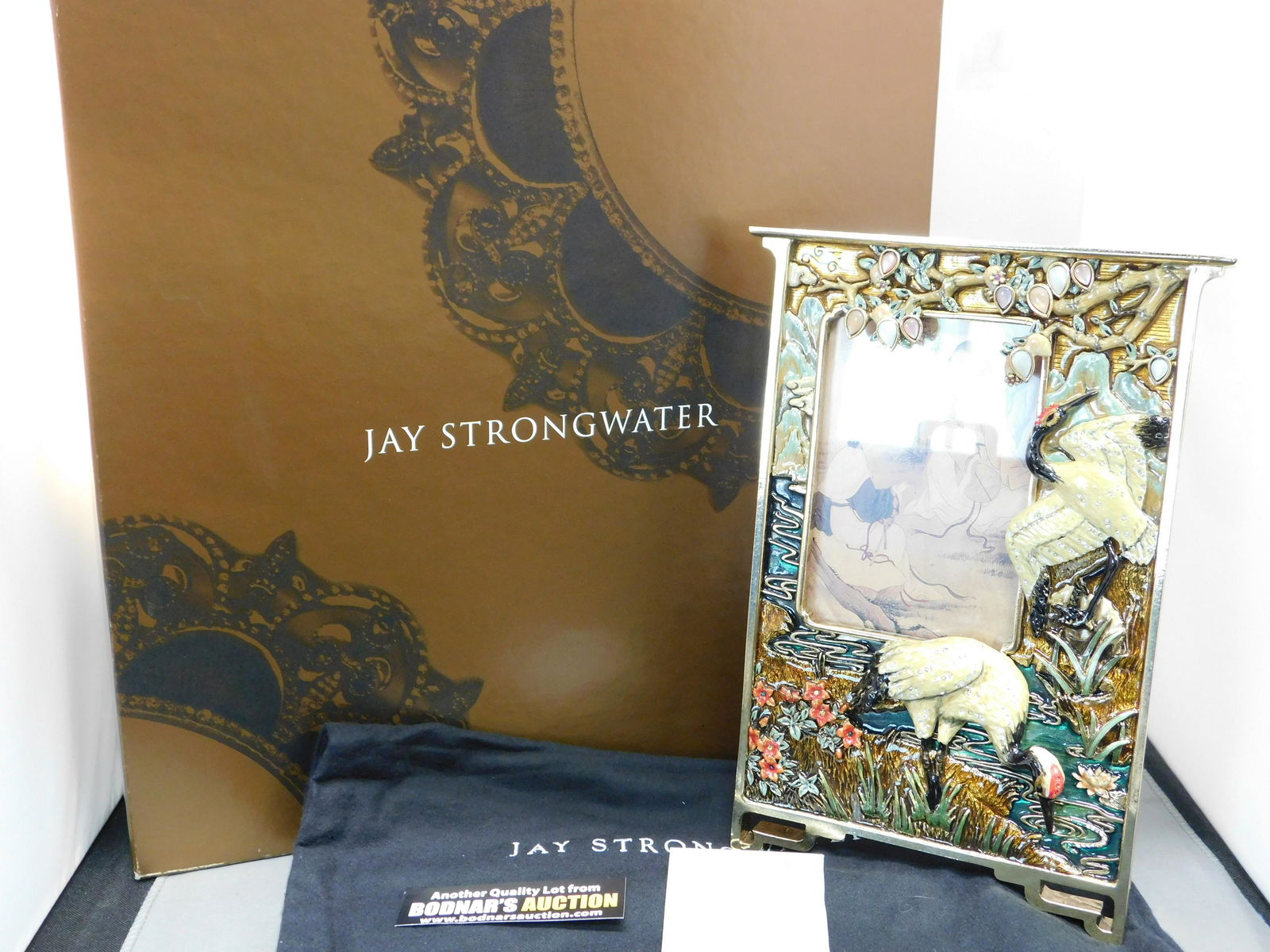 Jay Strongwater 3.5" x 5" Crane Frame named Ophelia (1 of 7)