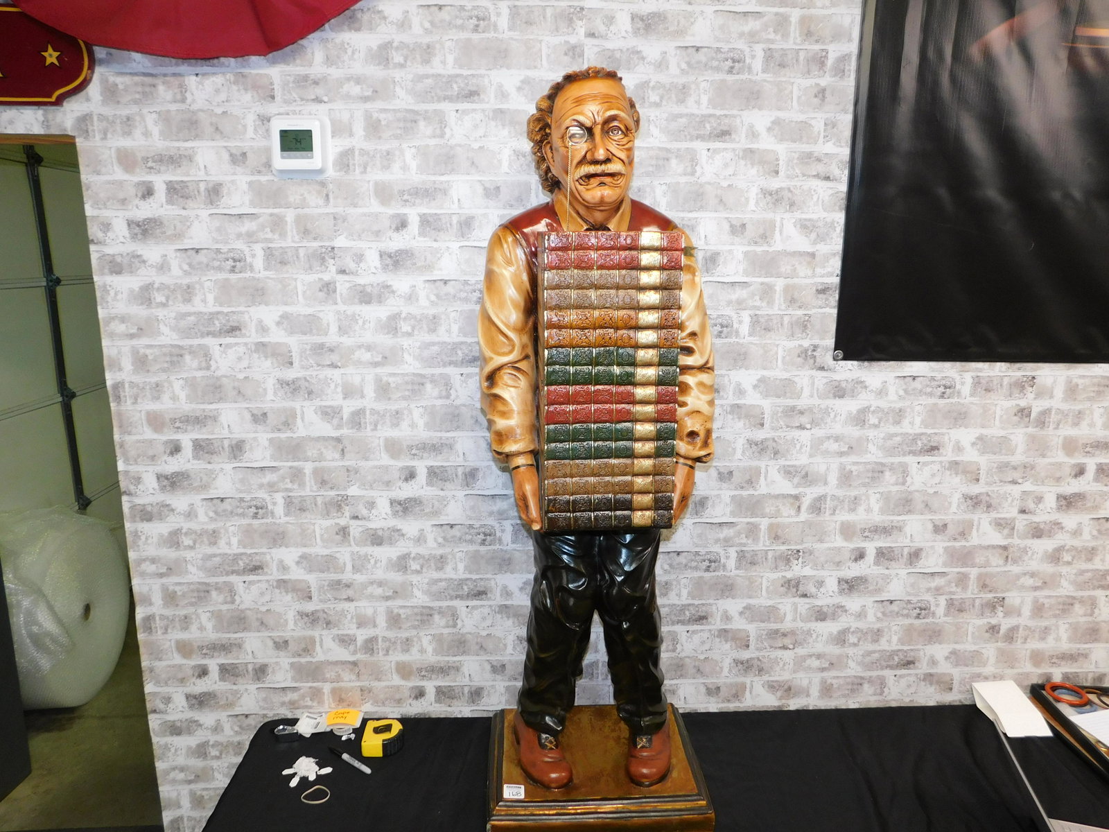 Albert Einstein Resin Novelty Bookshelf: Albert Einstein Resin Novelty Bookshelf. Measures approx. 54" tall x 17" x 13.5". All invoices must be paid within 24 hours of the sale. All items are shipped USPS and will be billed separately. A $10