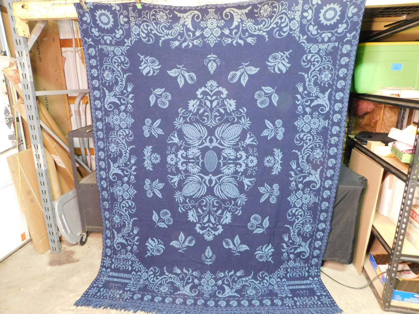 19th Century Woven Jacquard Coverlet - Dated 1840 (1 of 6)