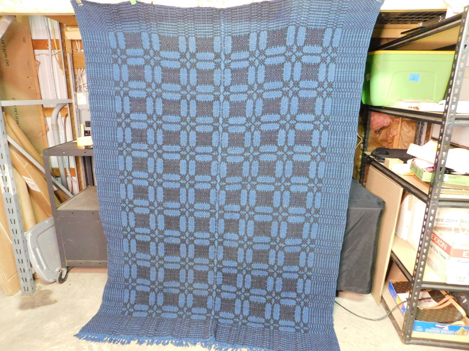 19th Century Overshot Woven Jacquard Coverlet (1 of 6)