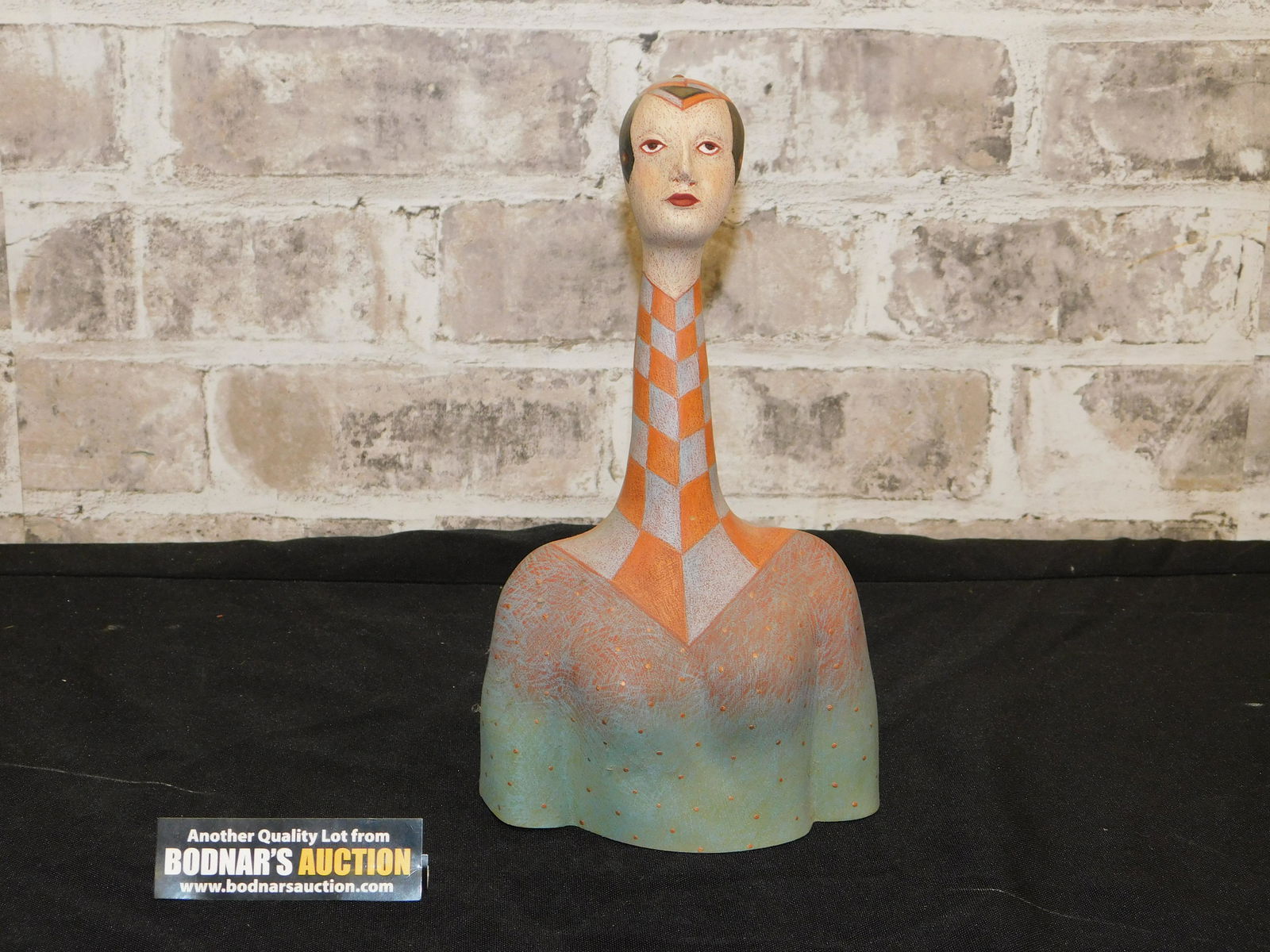 "In Check" Unglazed Ceramic Mask by Peggy Bjerkan (1 of 6)