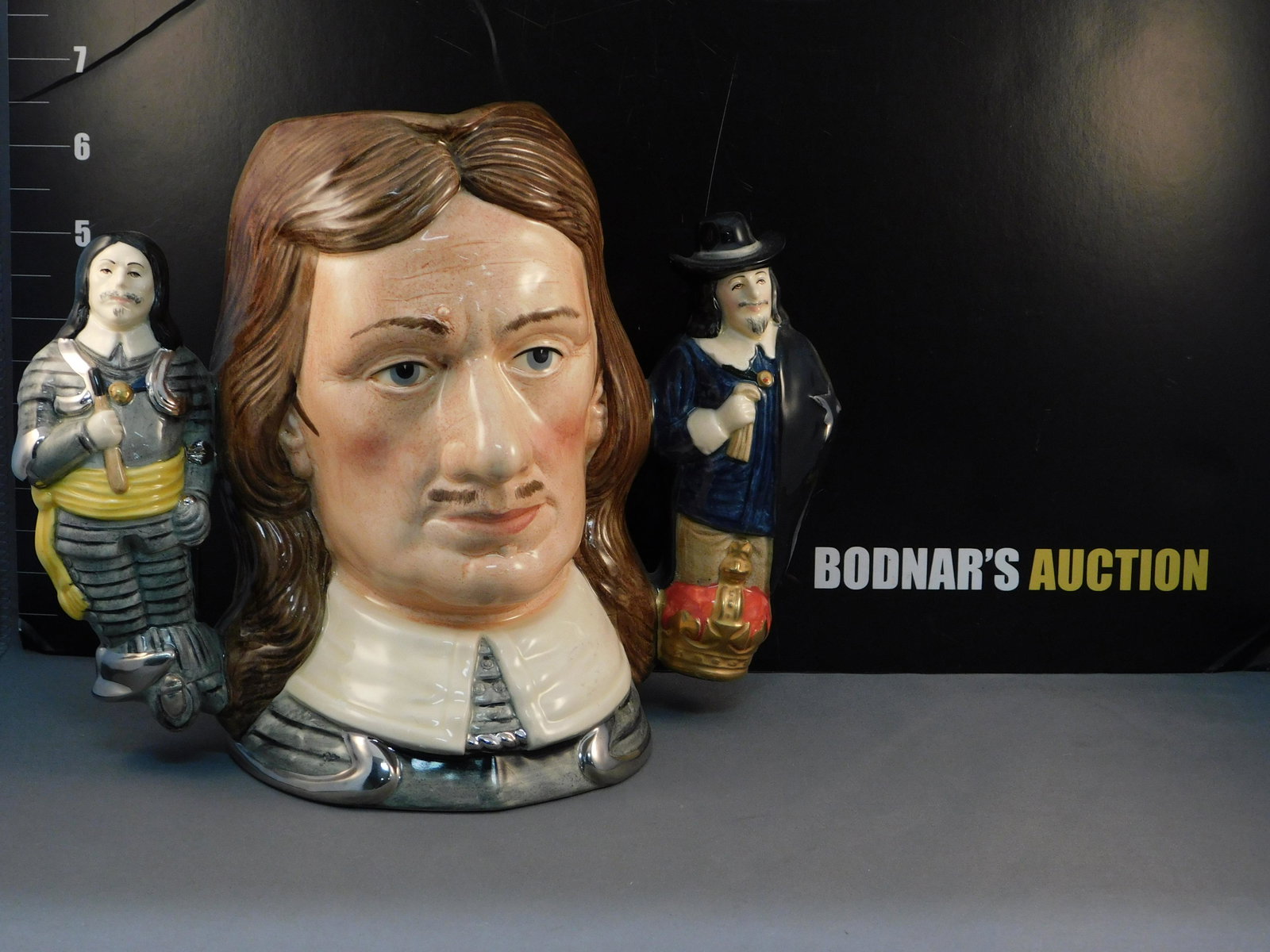 Royal Doulton Oliver Cromwell Character Jug: Royal Doulton Oliver Cromwell Character/Toby Jug. D6968. Dated 1994. Limited . Edition 1014/2500. Measures 7" tall x 9" wide. All invoices must be paid within 24 hours of the sale. All items are shipp