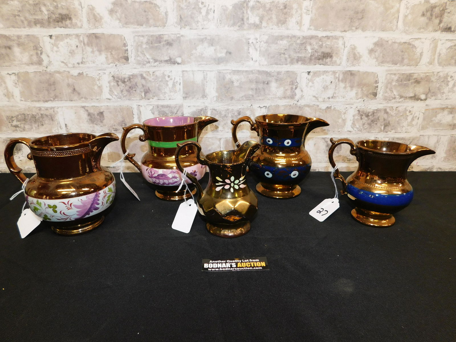 Lot of 5 Copper Luster Pitchers (1 of 13)