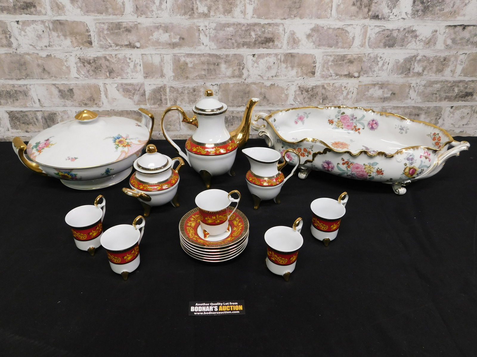 Lot of Hand Painted Porcelain including Center Bowl (1 of 6)