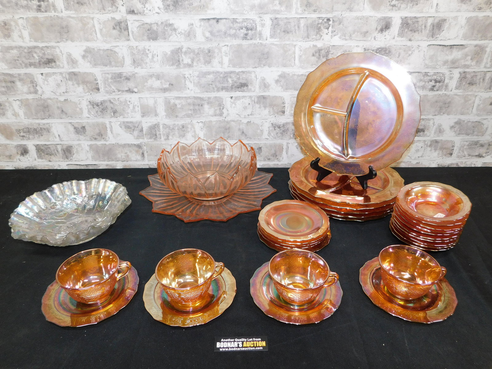 Box Lot with Carnival Glass and Pink Depression Center (1 of 7)