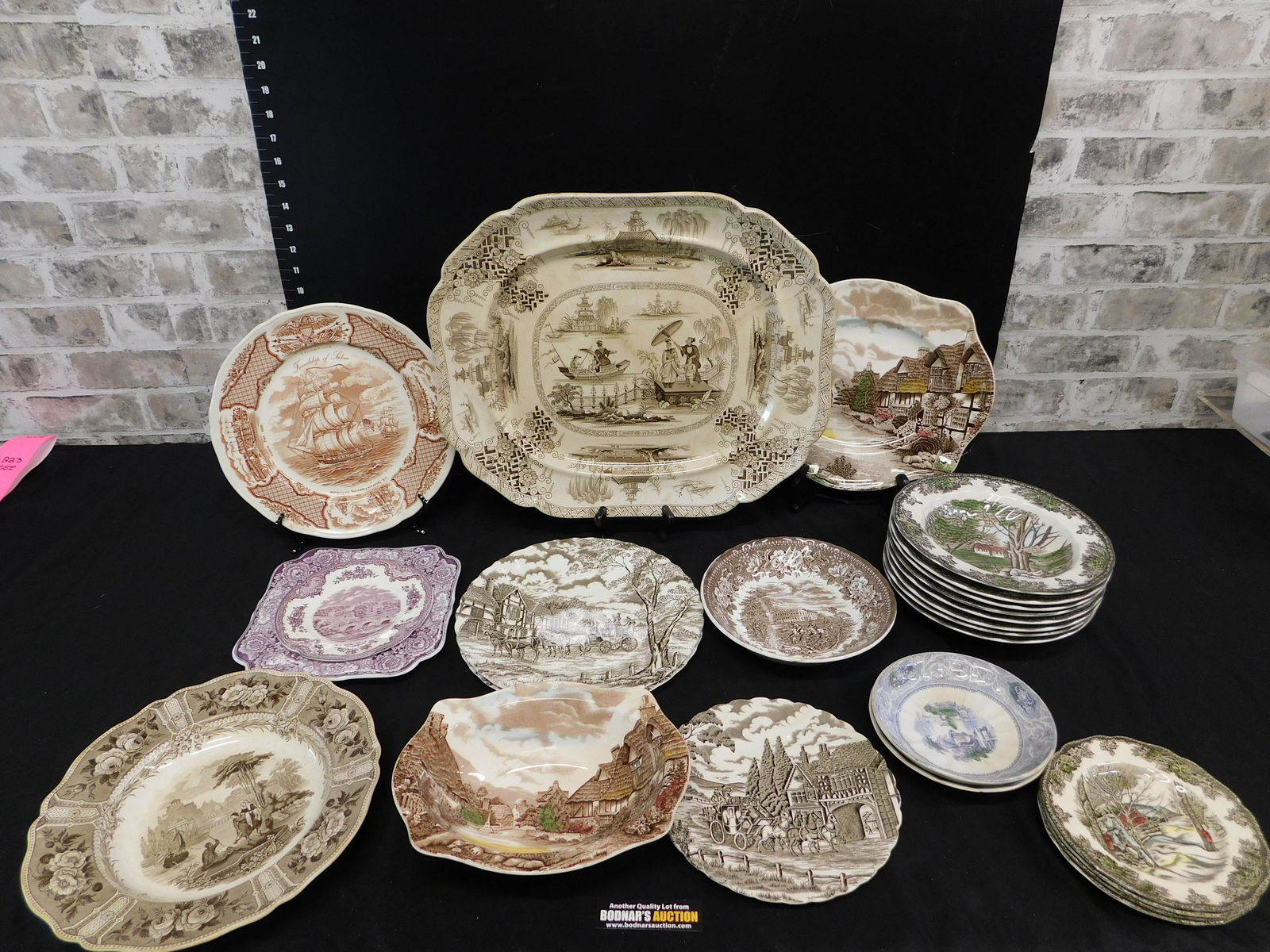 Group Lot of Mixed Ironstone Transferware Dinnerware (1 of 6)