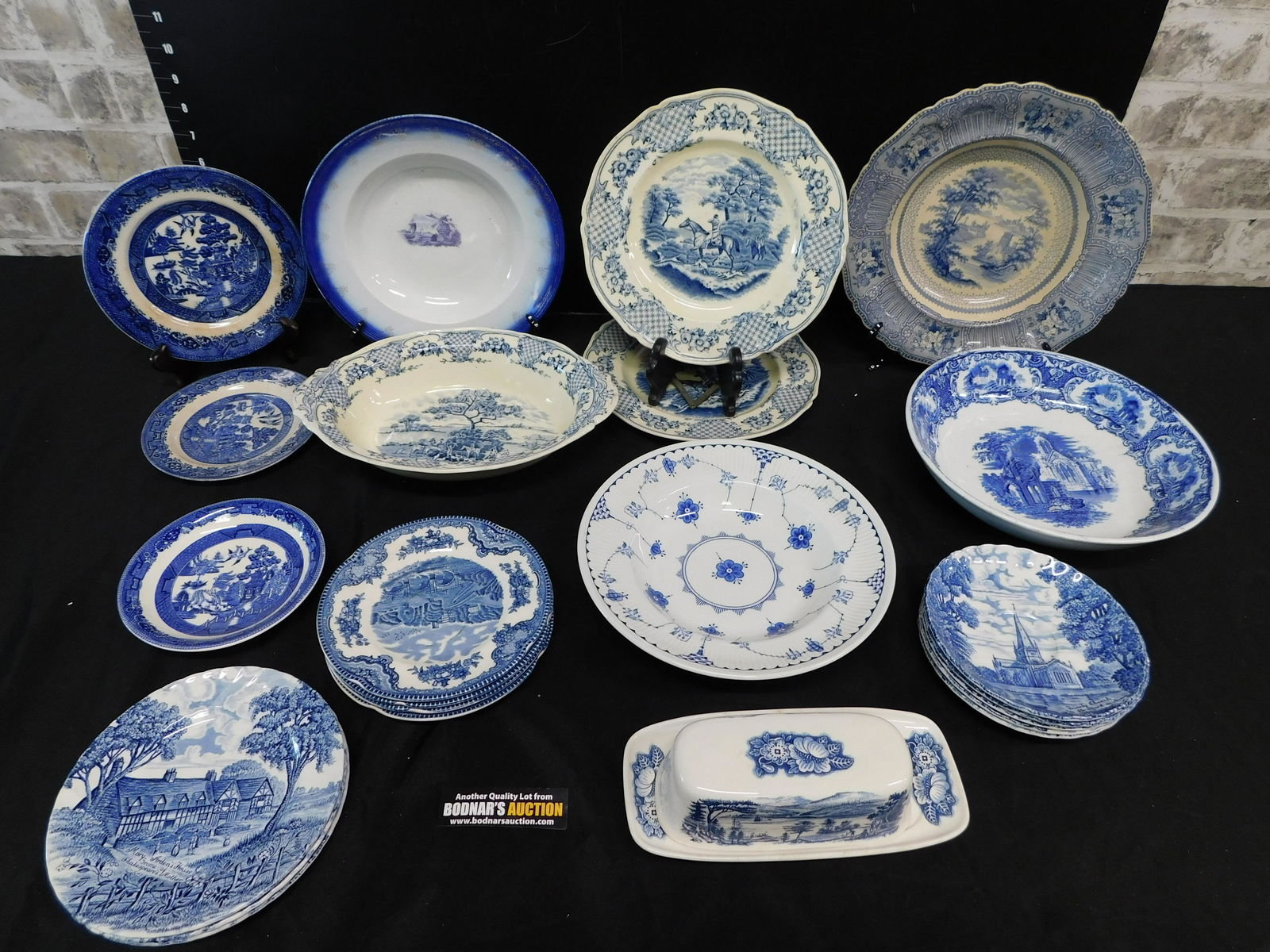 Group Lot of Blue and White Transferware Dishes (1 of 9)