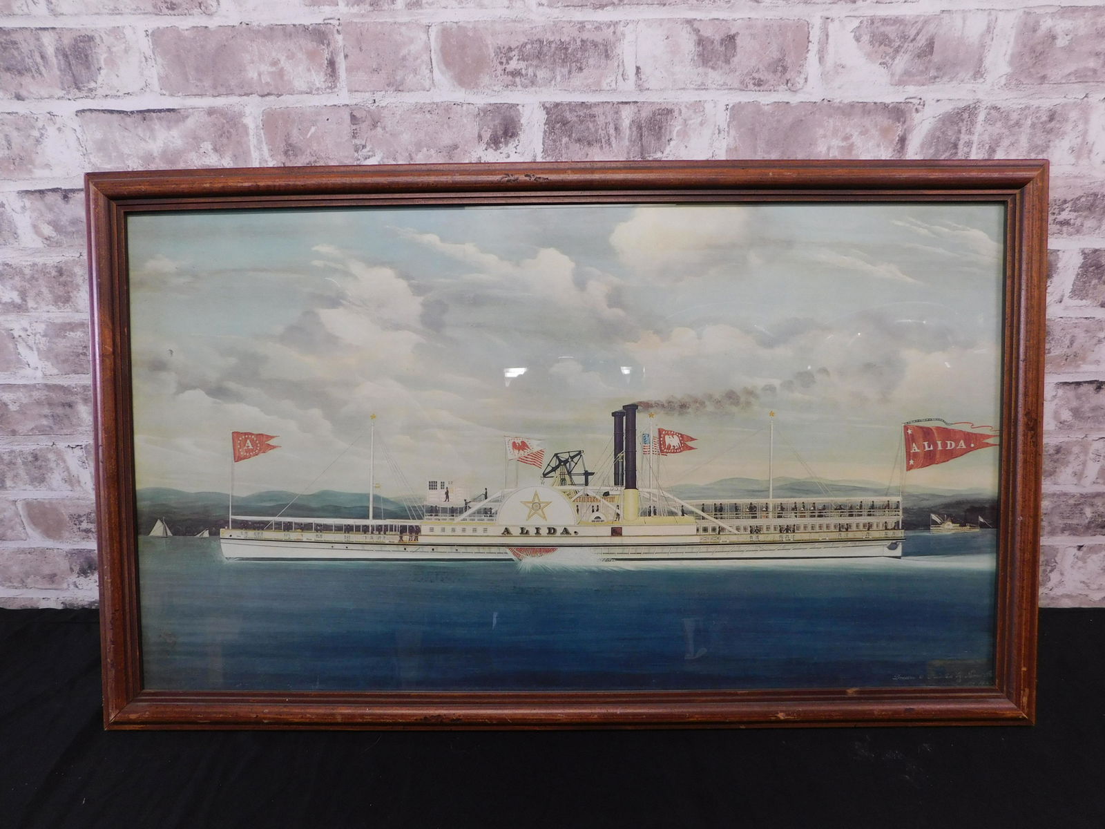 Framed Print of Alida Steamboat: Framed Print of Alida Steamboat. James Bard. Measures 21" tall x 34.5" wide. You are bidding at a live sale. Please read the terms and conditions. This sale will be broadcast live on sale day with ful