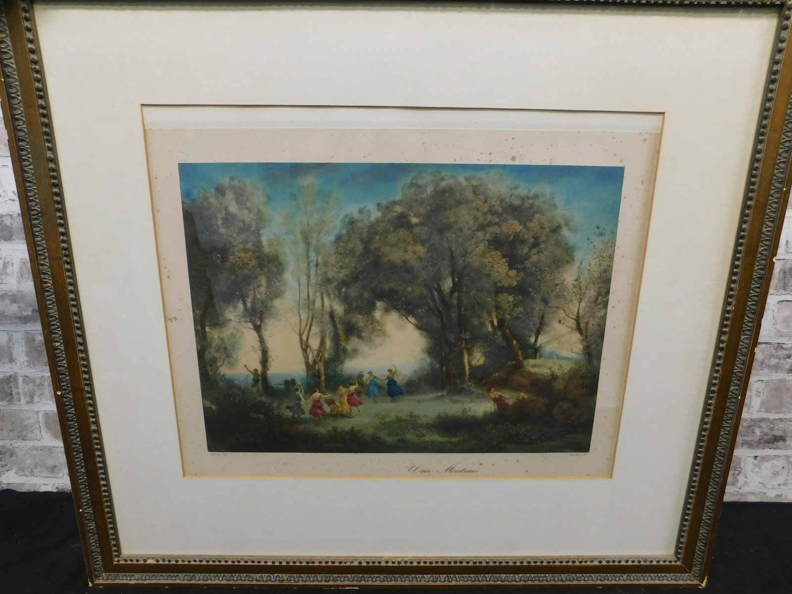 Framed Early Print "Une Matinee" (1 of 5)