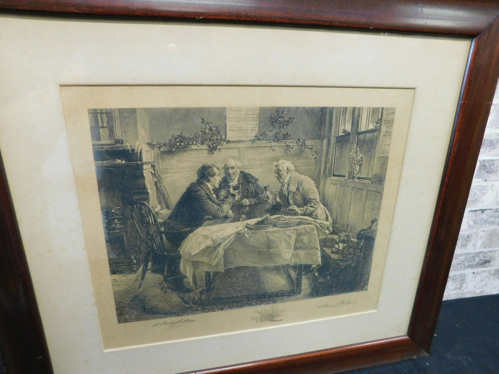 Framed Etching Entitled "Christmastime" (1 of 7)
