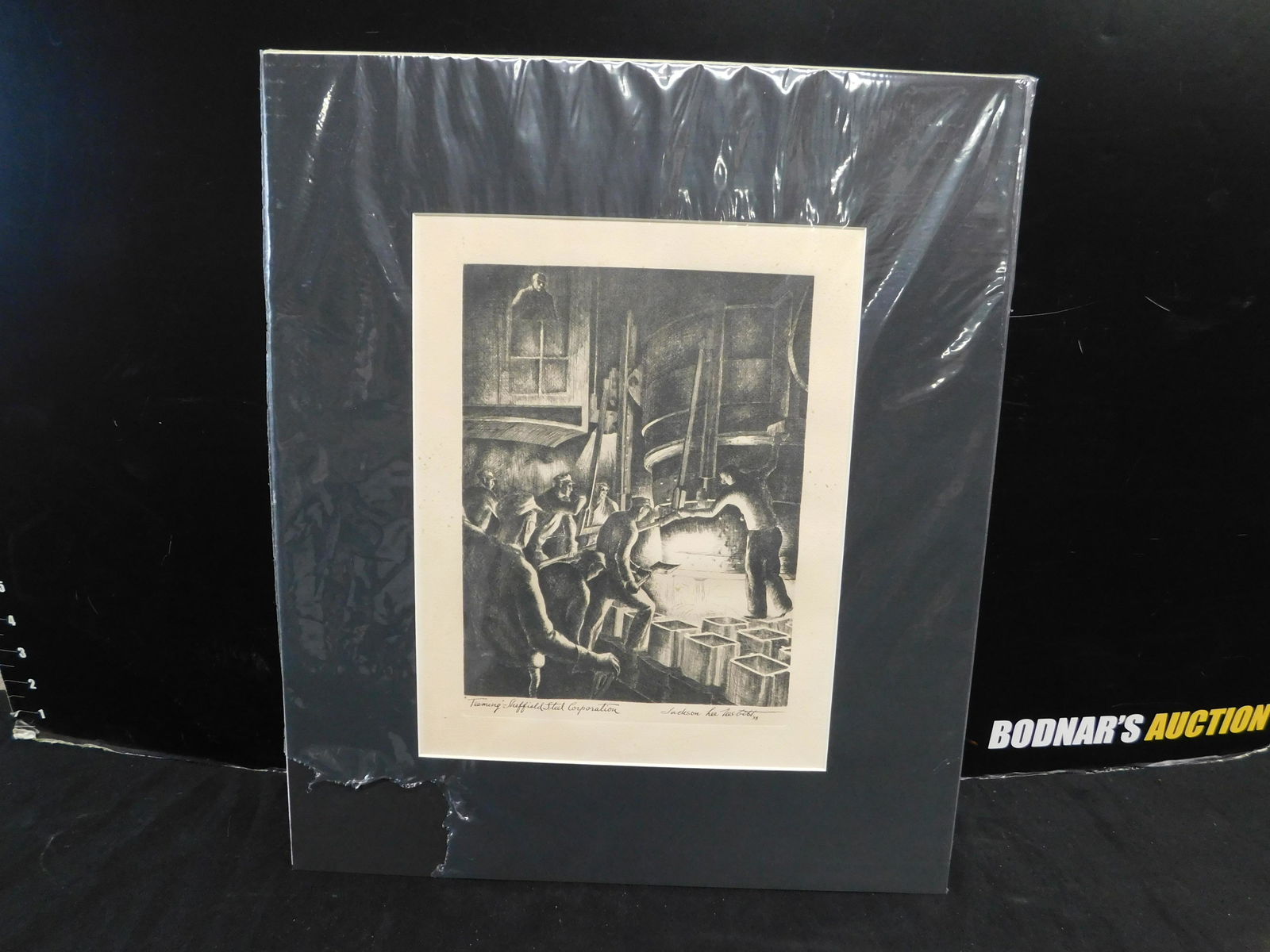 Engraving of Industrial Scene: Engraving of Industrial Scene. Marked Lower Left Deeming-Sheffield Steel Corporation. Jackson Lee Nesbitt 38. Printed on Signature. Image measures 12" x 9". You are bidding at a live sale. Please read