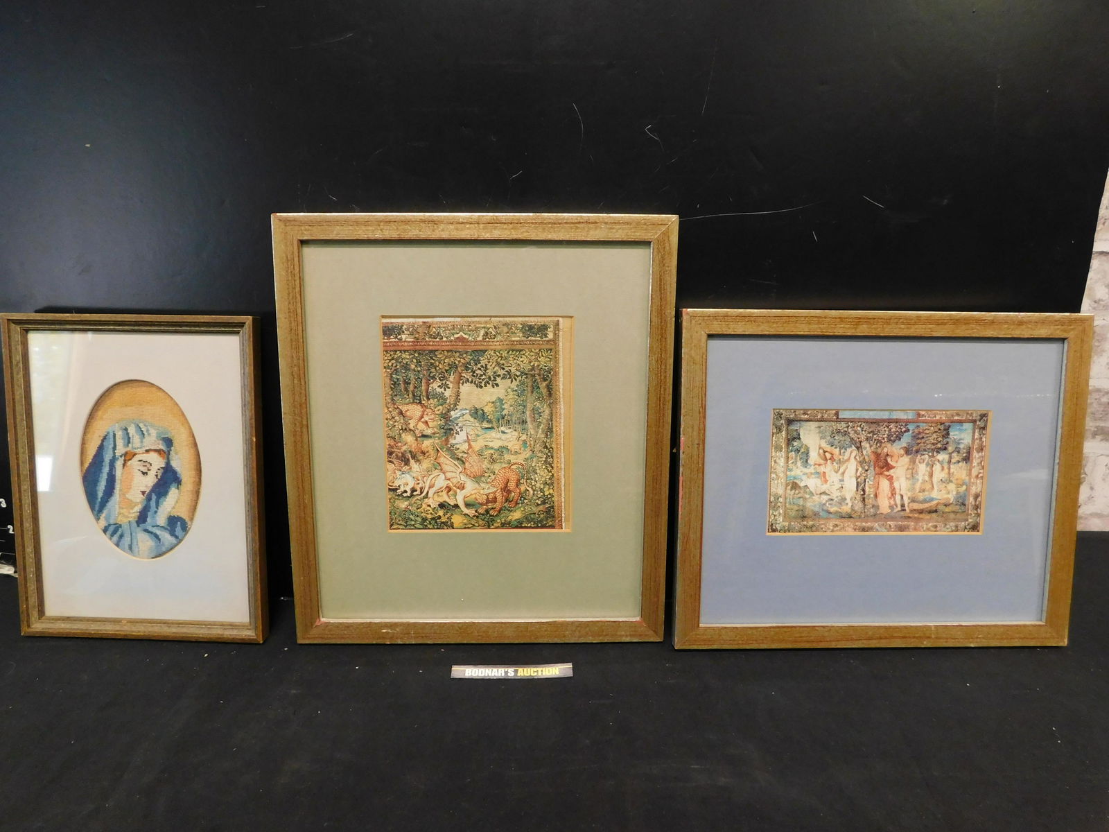 Lot of 3 Frames including Framed Vintage Tapestry of (1 of 4)