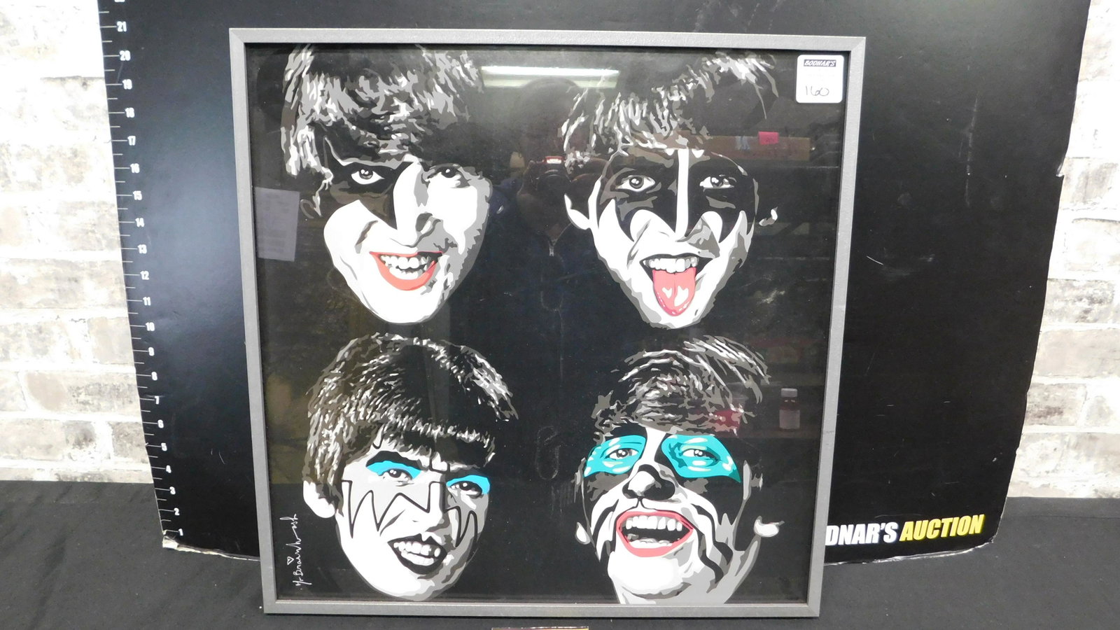 The Beatles as Kiss Framed Print: The Beatles as Kiss Framed Print by Mr. Brainwash. Please note. The signature is a print as well. Measures 20.75" tall x 20.75" wide. Please read the terms and conditions. This sale will be broadcast 