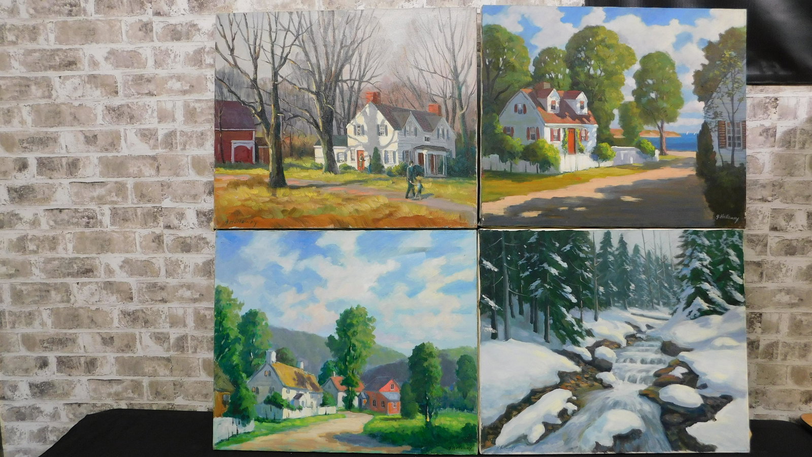 Lot of 4 Local New Jersey Artist George Hollaway  Oil (1 of 6)