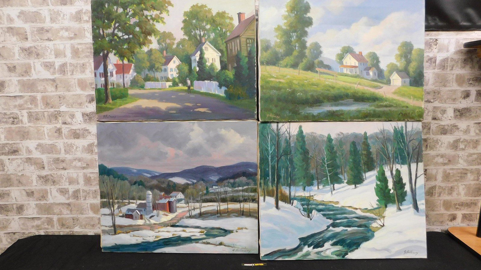 Lot of 4 Local New Jersey Artist George Hollaway  Oil (1 of 6)