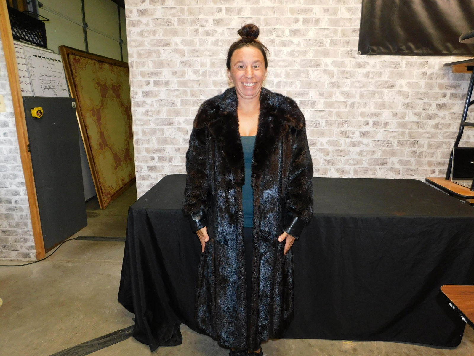 Leather and Mink Vintage Full Length Coat (1 of 7)