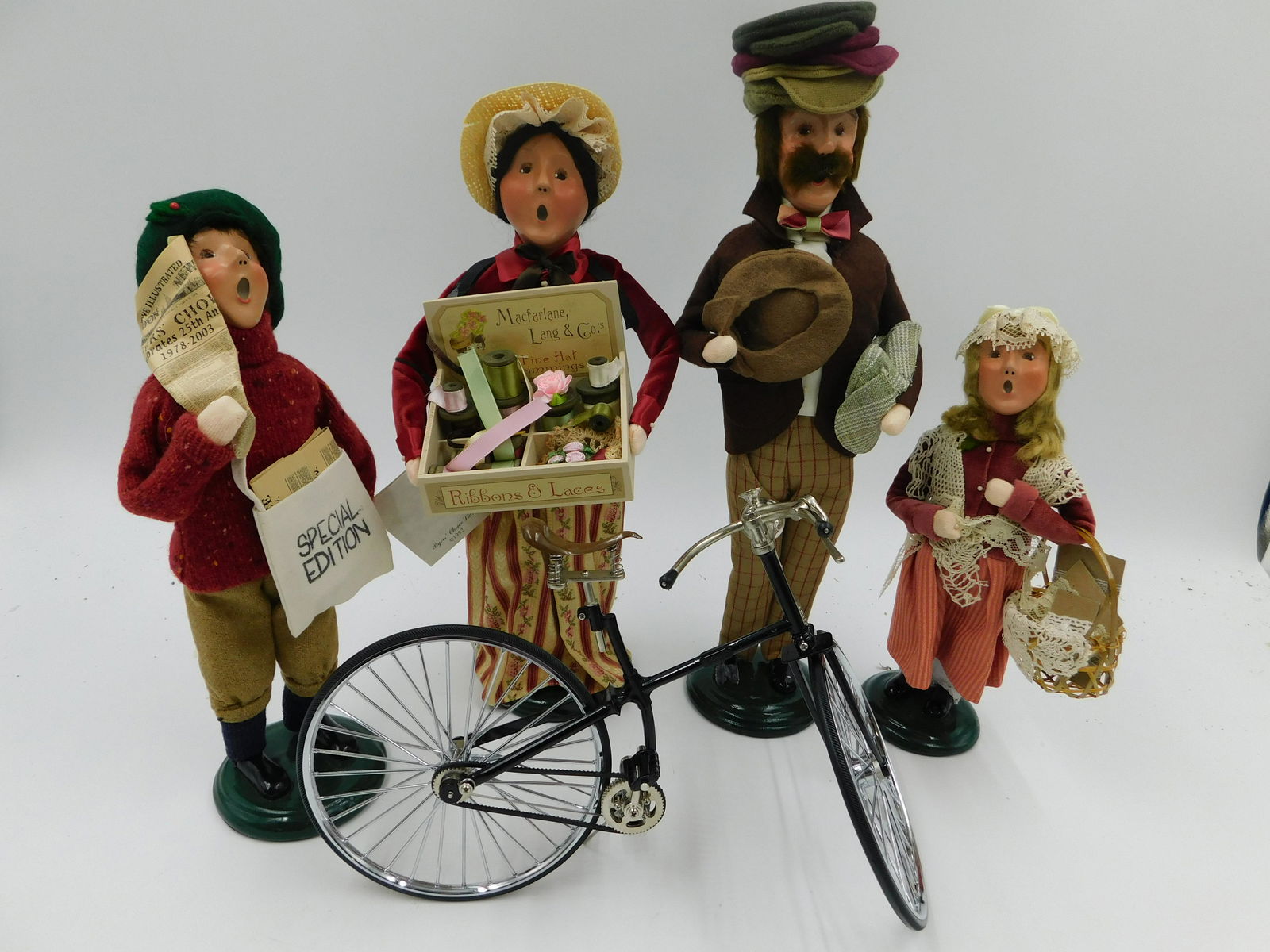 Lot of Byers Choice Carolers with Bicycle Accessory (1 of 6)