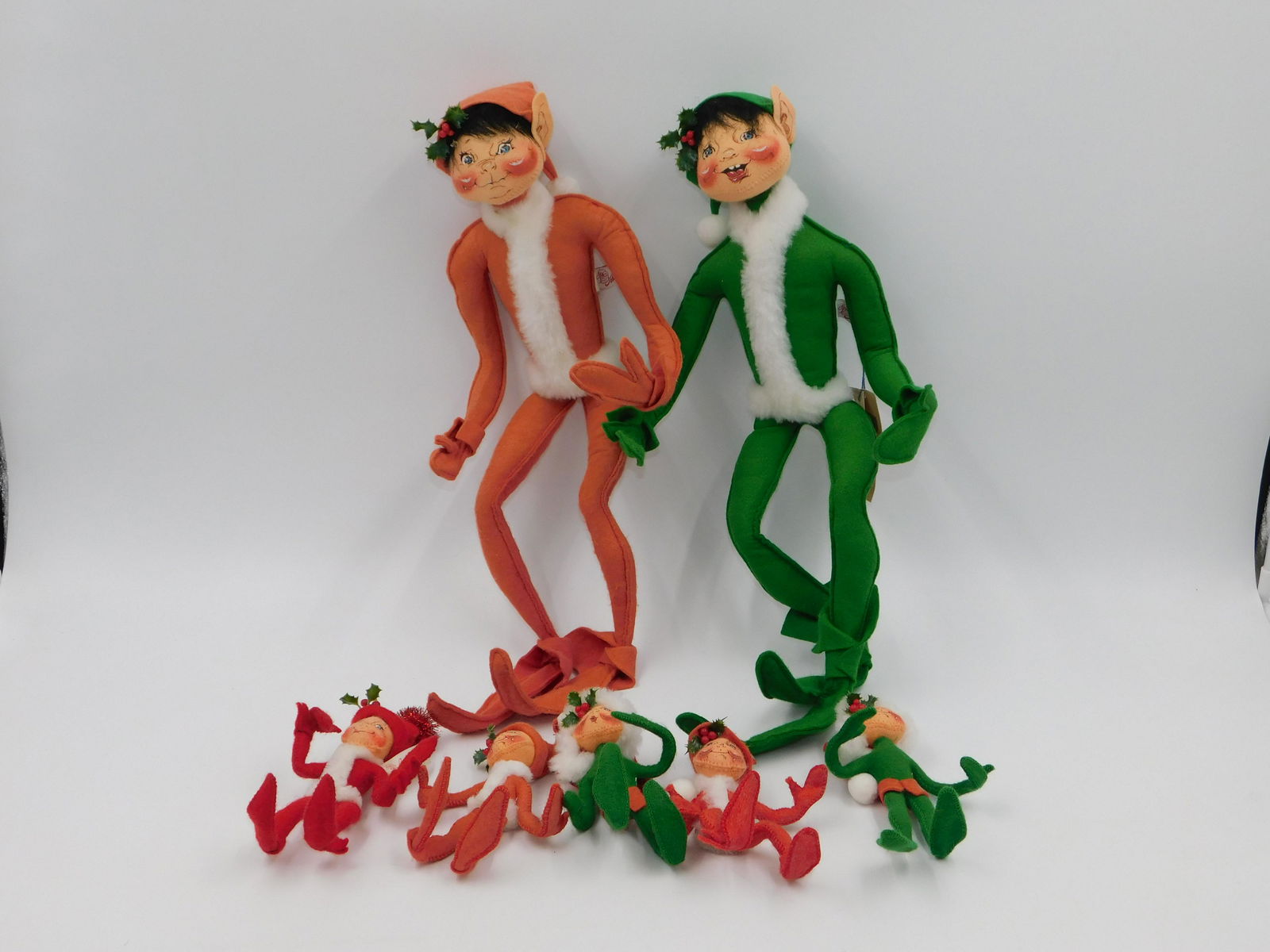 Lot of 6 Annalee Christmas Elves (1 of 3)