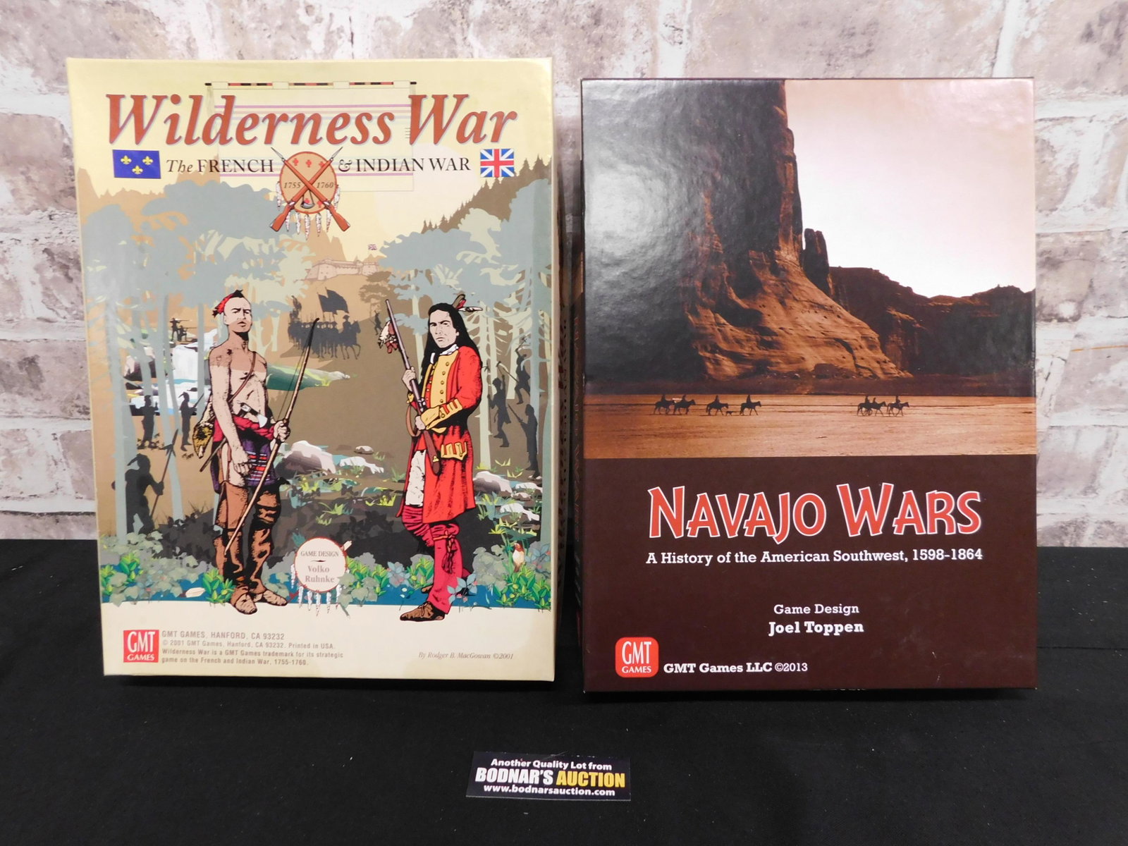Lot of 2 War Strategy Games: Lot of 2 War Strategy Games by GMT including Wilderness War - The French & Indian War and Navajo Wars - A History of the American Southwest 1598-1864. Both appear to be in Used Good Condition. Please 