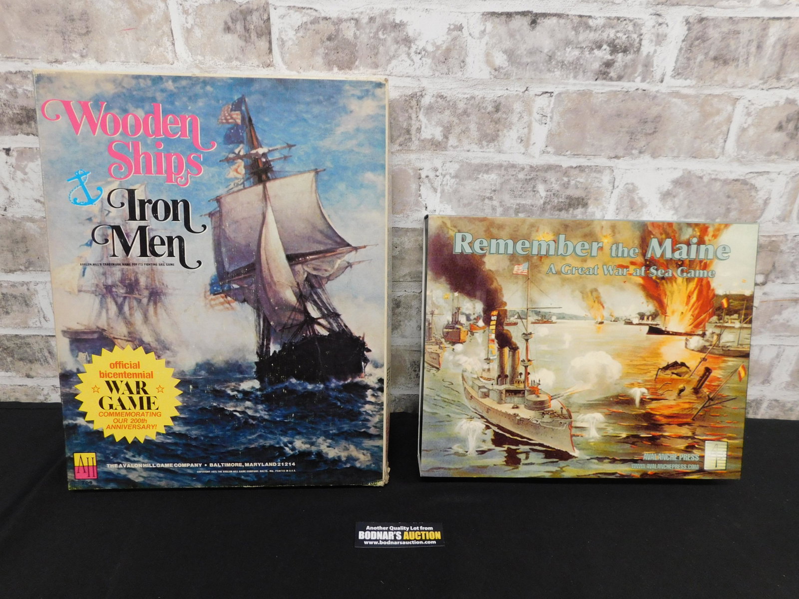 Lot of 2 War Strategy Games: Lot of 2 War Strategy Games including Remember the Maine by Avalanche Press - Extra Battleships included and Wooden Ships & Iron Men by Avalon Hill. Both appear to be in Very Good/Used Condition. Plea