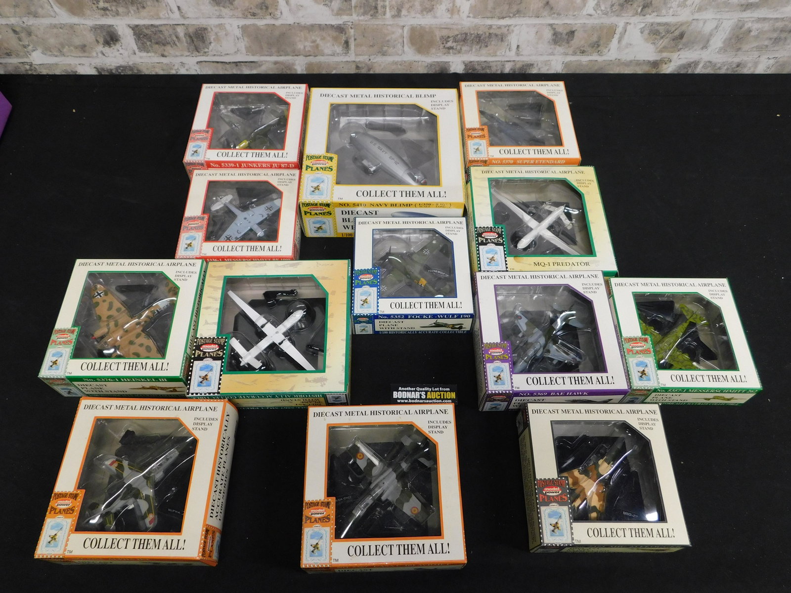 Group Lot of Model Power Postage Stamp Die-Cast Planes: Group Lot of Model Power Postage Stamp Die-Cast Planes. All in Original Box. Please read the terms and conditions. This sale will be broadcast live on sale day with full descriptions of each lot being