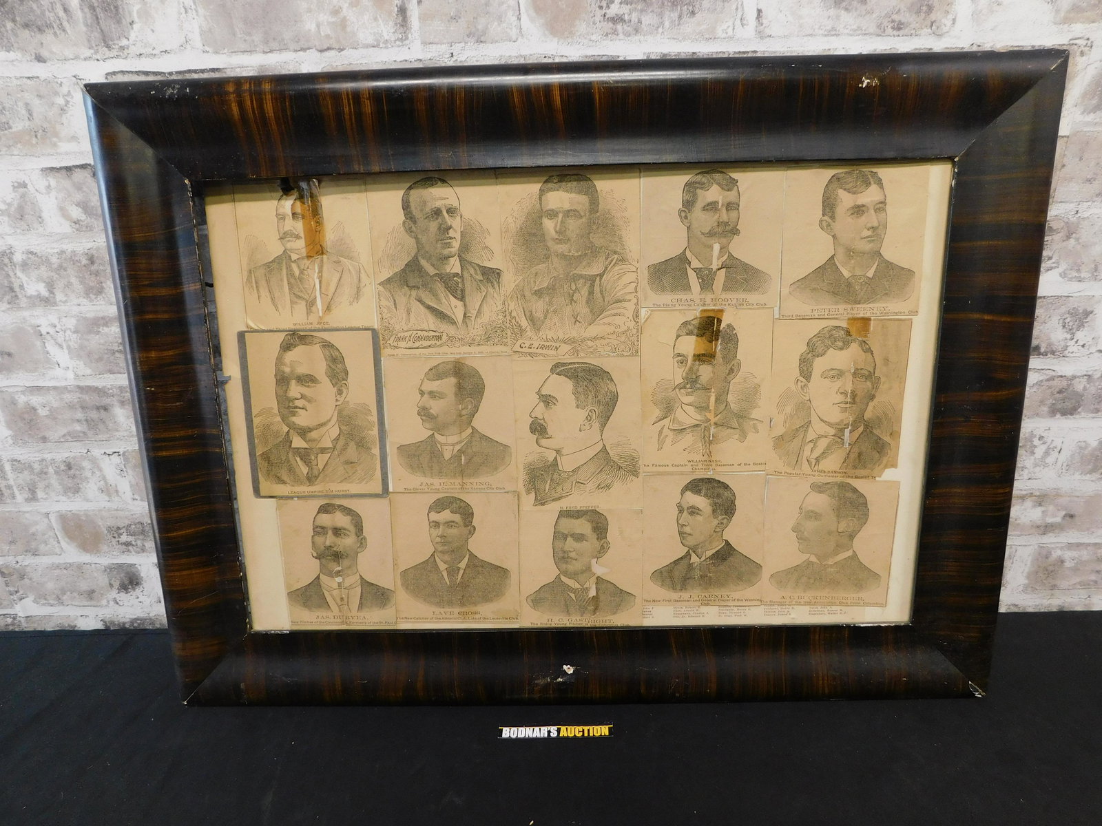 Collage of Woodcut Portraits of Baseball Stars (1 of 6)