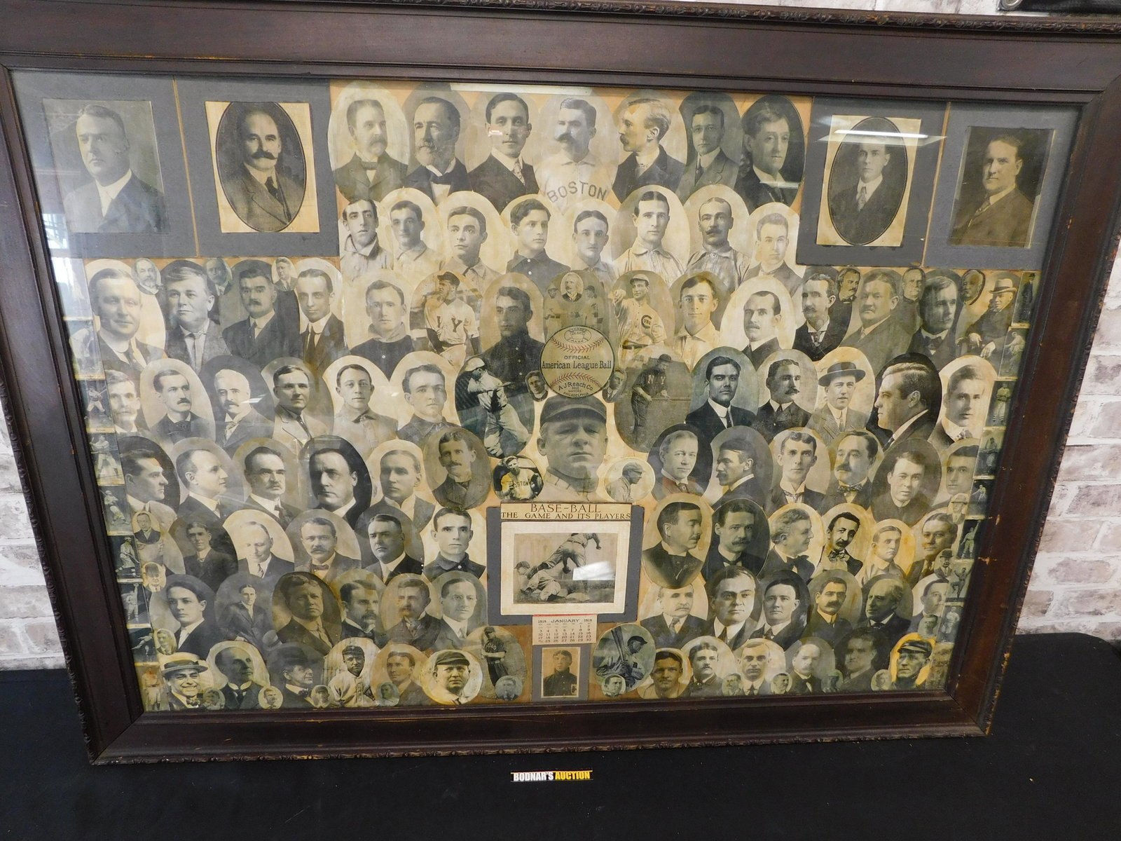 Framed Folk Art Collage of 1915 Prominent Baseball (1 of 6)