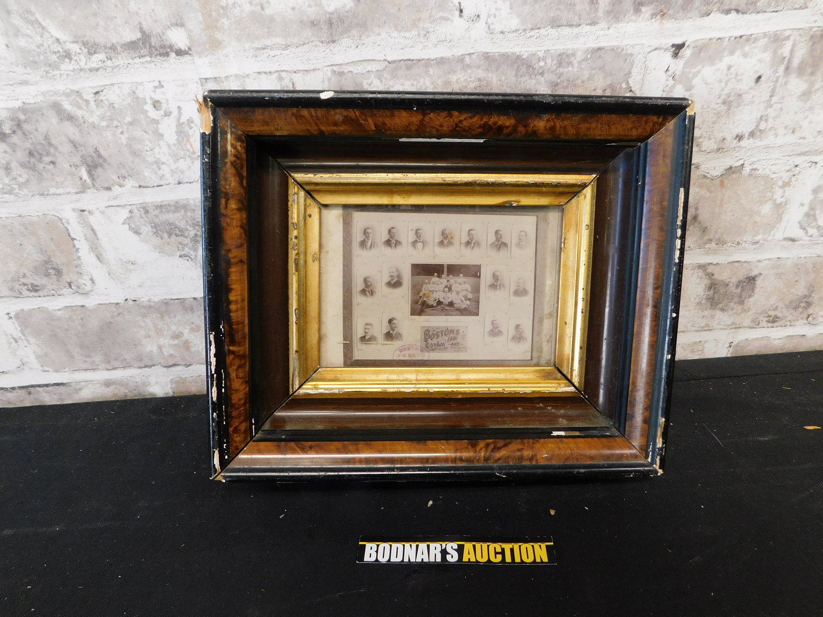 Framed Copy of Cabinet Photo of 1891 Boston Baseball (1 of 4)