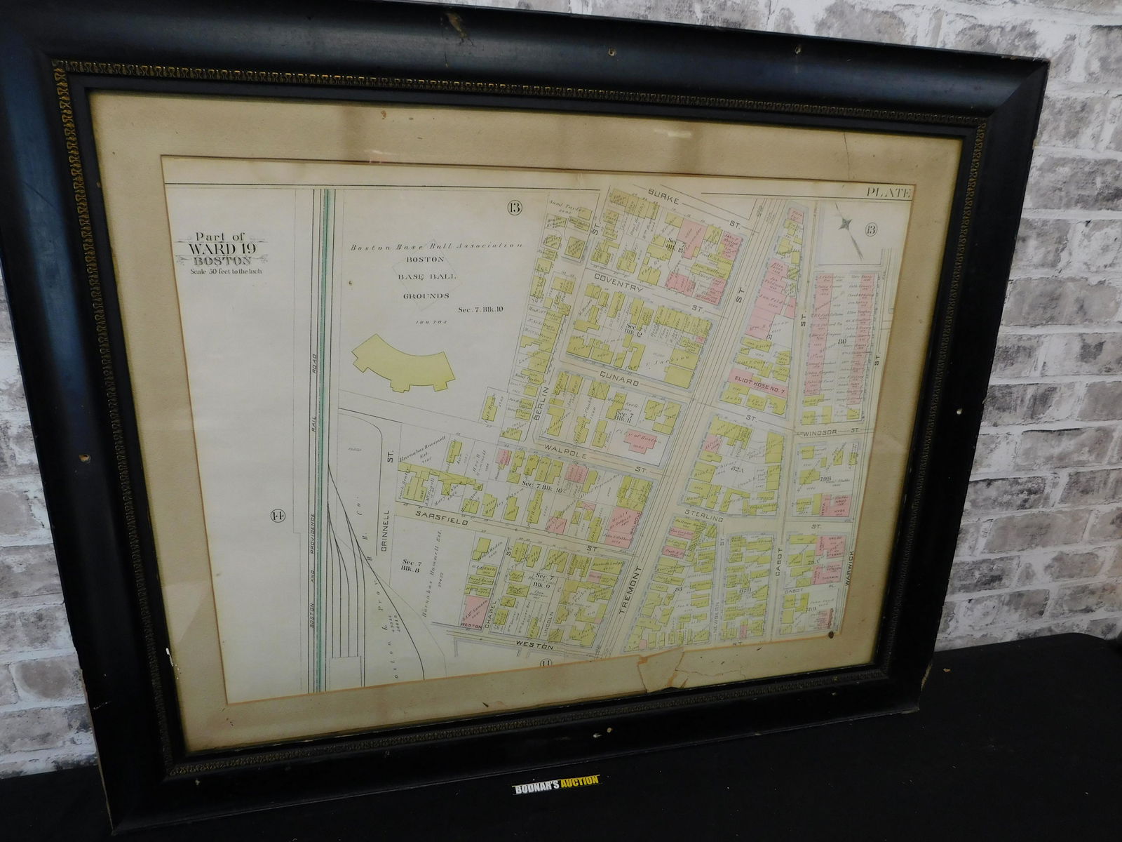 Framed Copy of Map of Roxbury Ma 1888 (1 of 5)