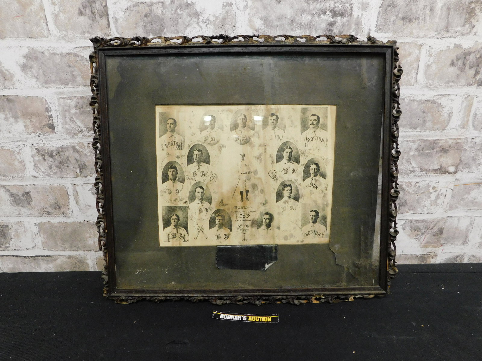 Framed Copy of 1903 Boston American Base Ball Club - (1 of 5)