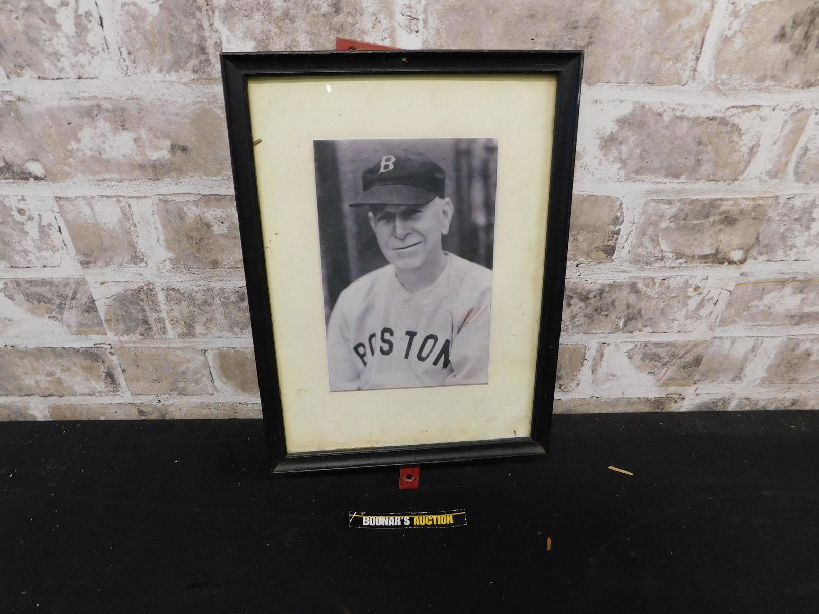 Framed Copy of Hugh Duffy as Coach: Framed Copy of Hugh Duffy by George Burke 1940's as Red Sox Coach. Measures 11" tall x 8" wide. All lots in this auction came from the Historic McGreevy's Sports Bar in Boston Massachusetts. These ite