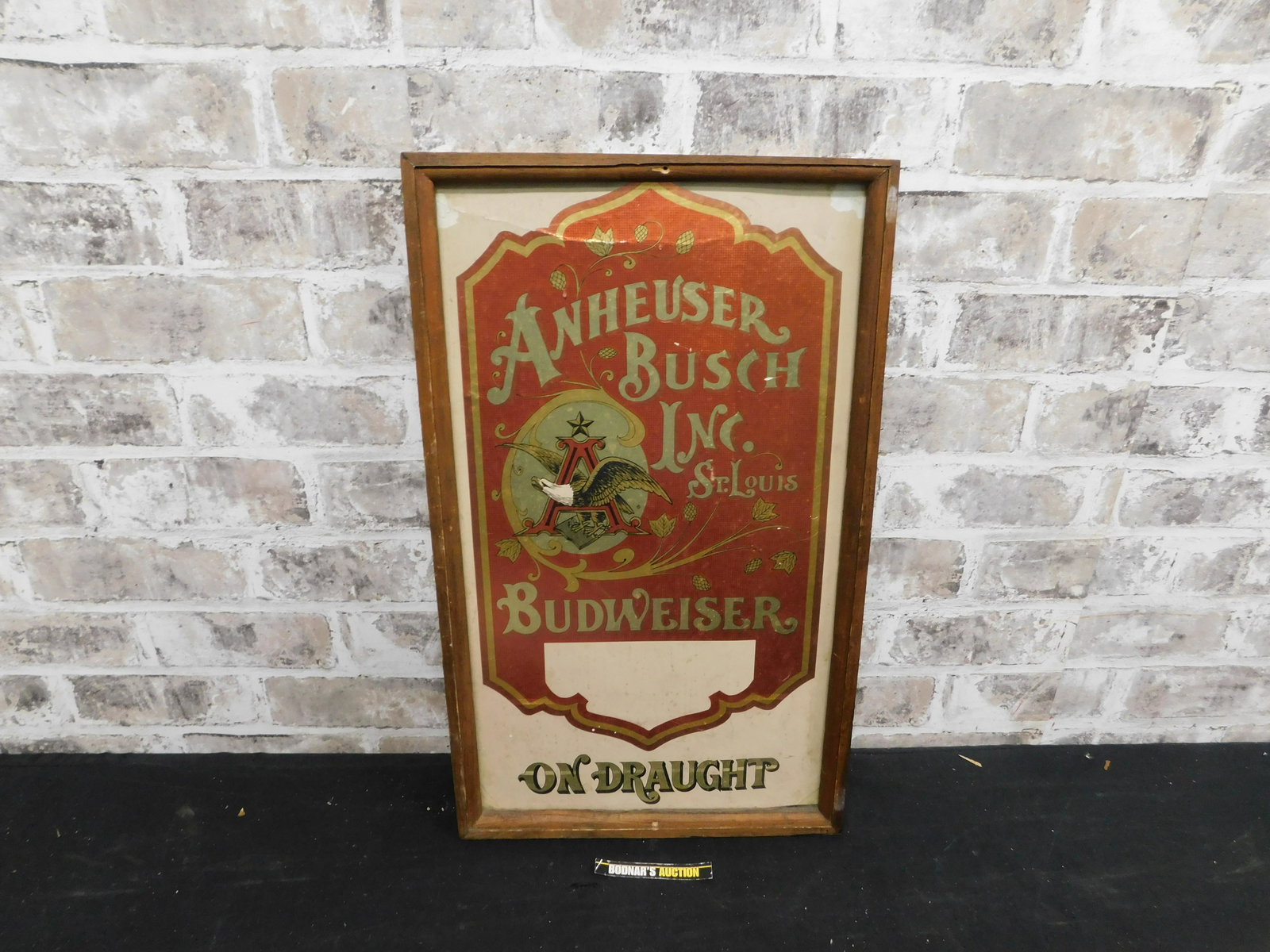 Framed Anheuser Busch Budweiser On Draught (1 of 5)