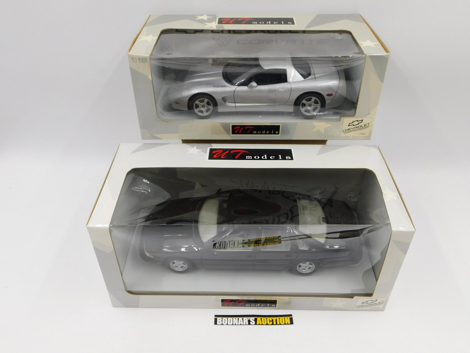Lot of 2 UT Models Diecast Cars - Corvette and Impala (1 of 5)