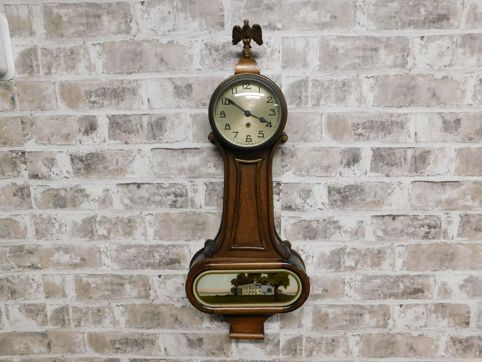 New Haven Clock Co. Reverse Painted Banjo Style Wall (1 of 4)