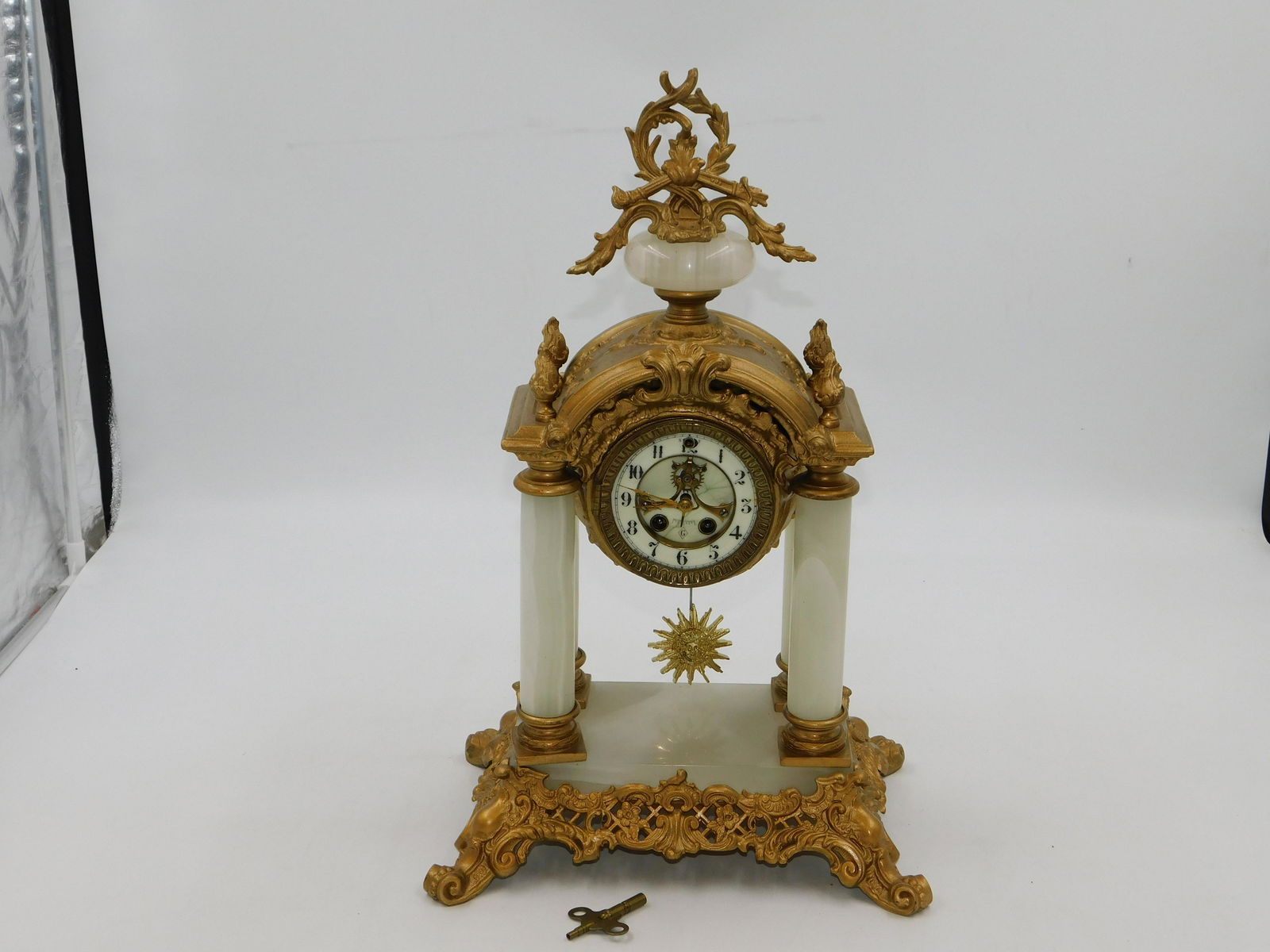 Gilbert French Style Mantle Clock with Onyx (1 of 7)