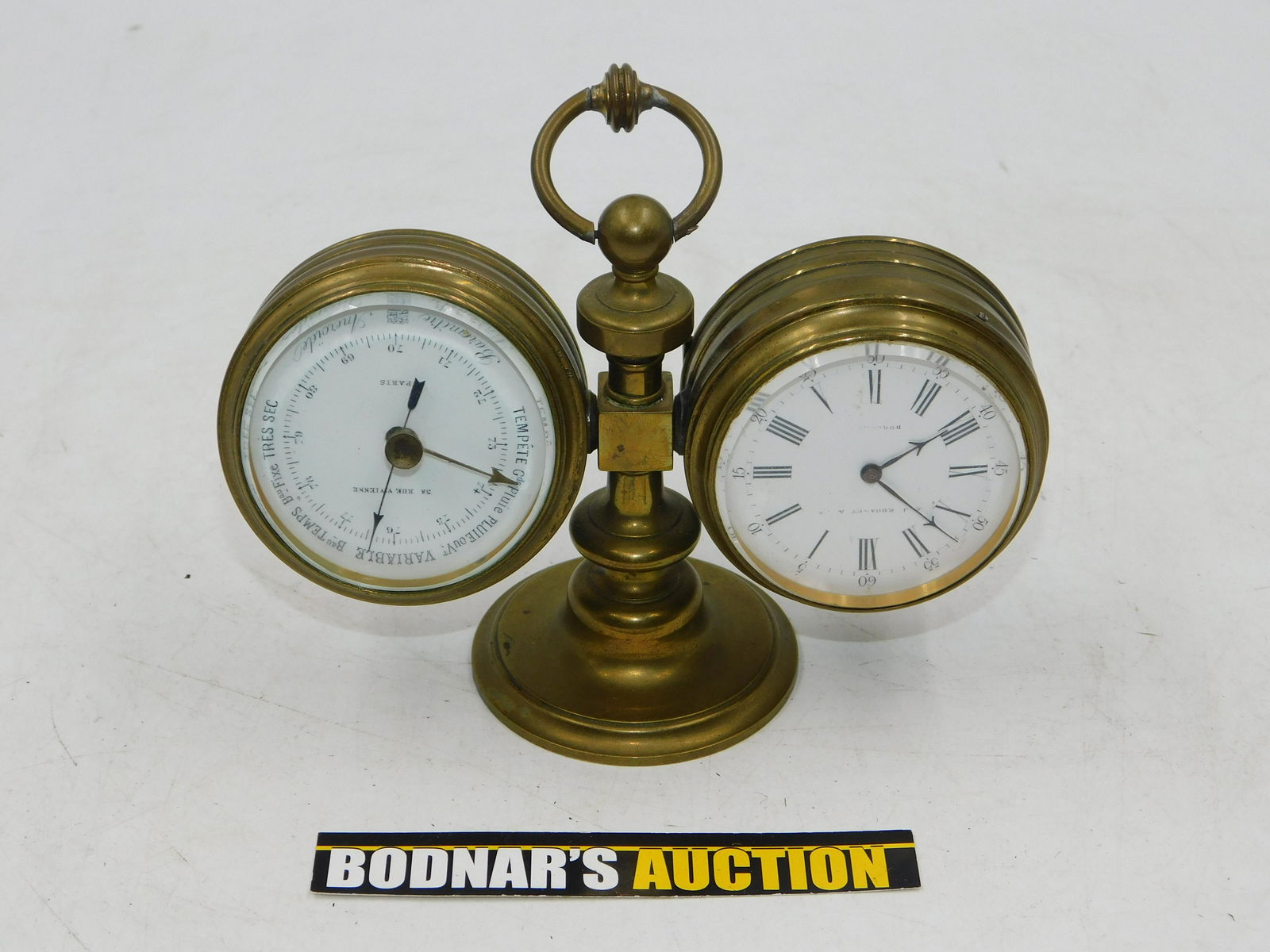 French Desk Clock with Barometer & Thermometer (1 of 5)