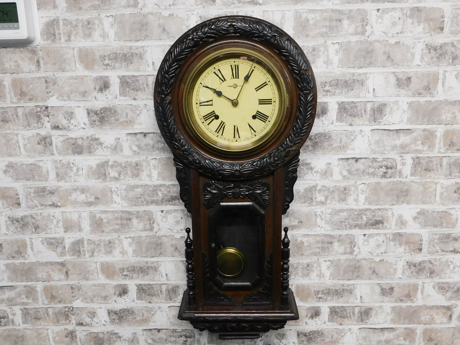 Victorian Style Carved Wall Regulator (1 of 6)