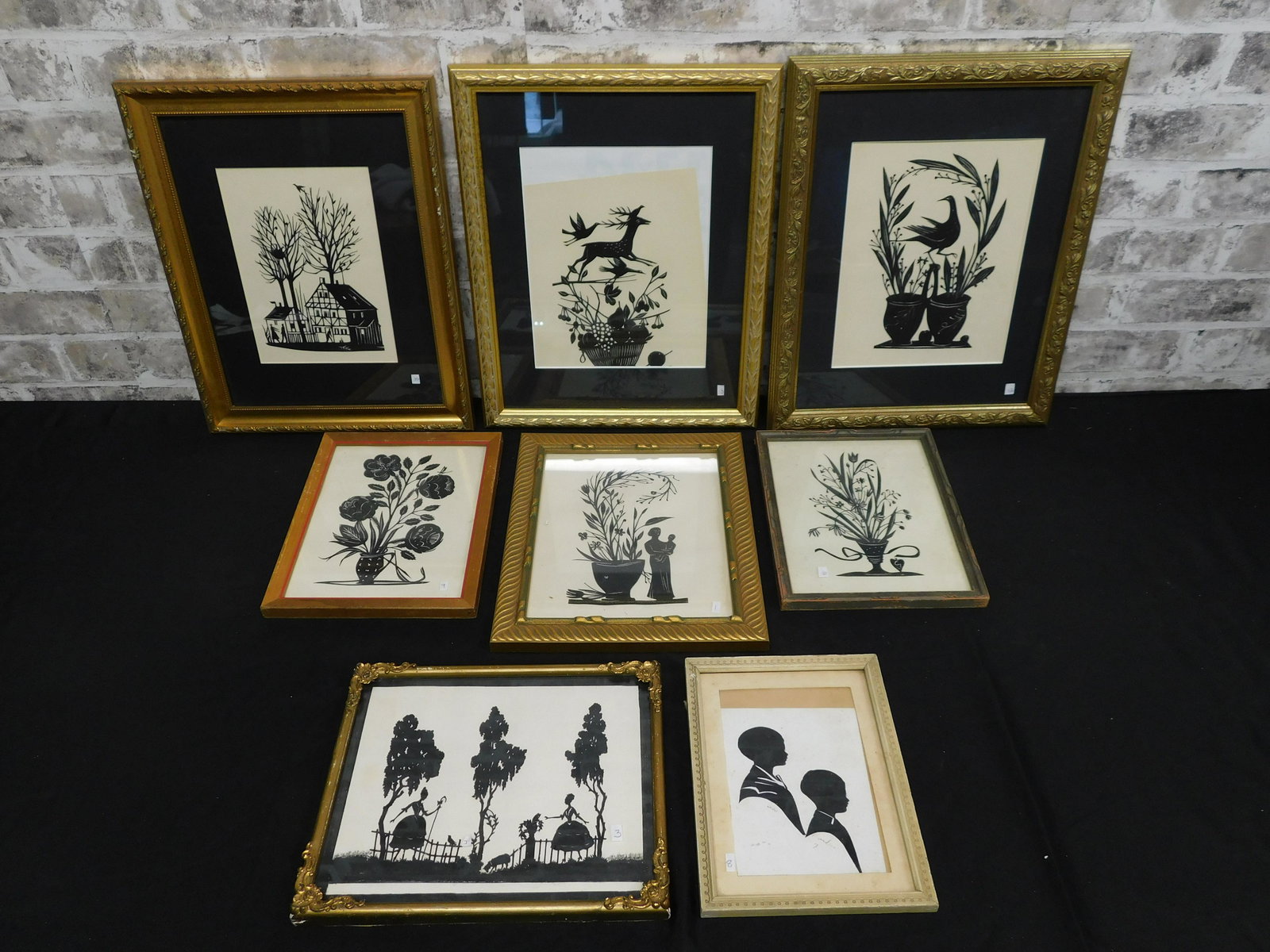 Lot of 8 Framed Silhouette Prints (1 of 4)