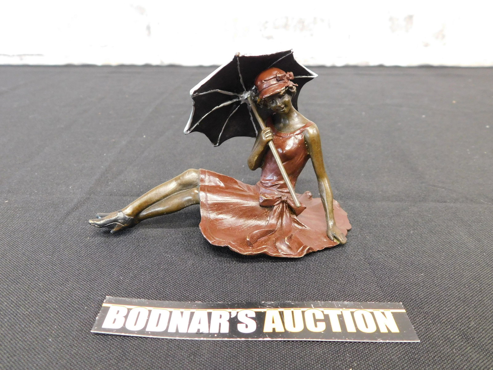 Bronze Naughty Statue of 1920's Lady Sunbather with (1 of 7)