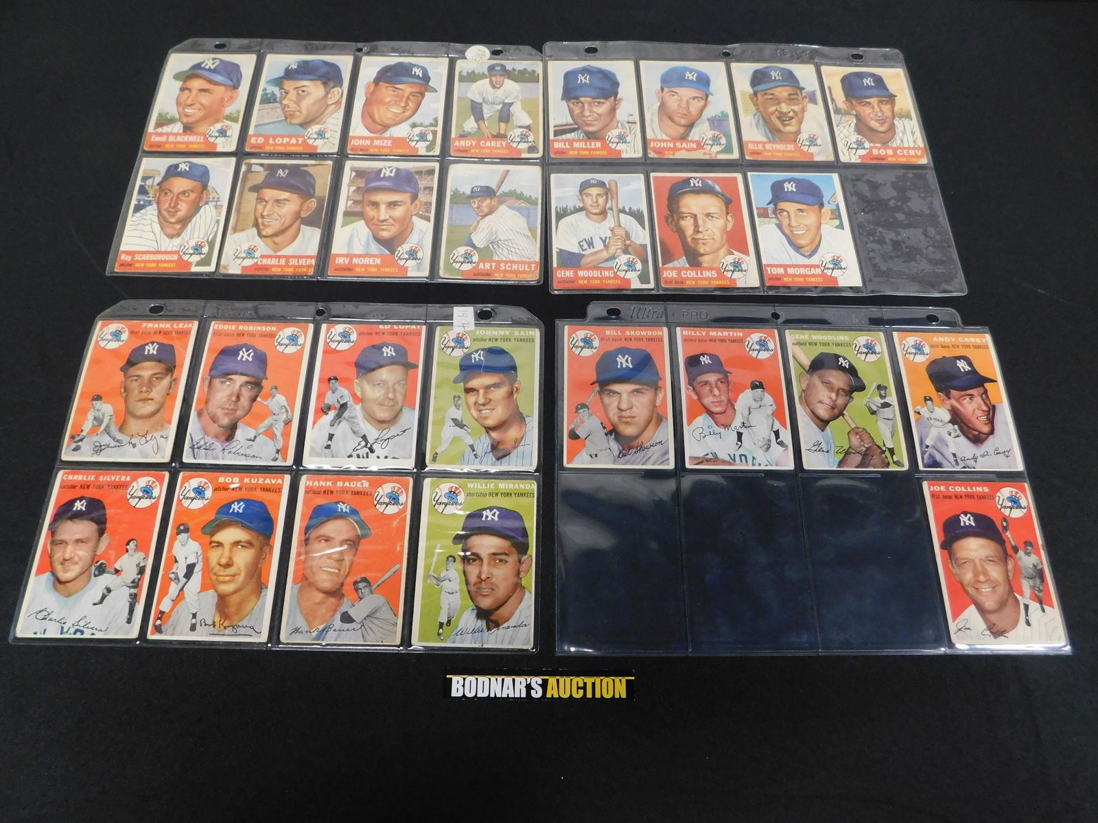 Lot of 1953 and 1954 Topps NY Yankees Baseball Cards (1 of 9)