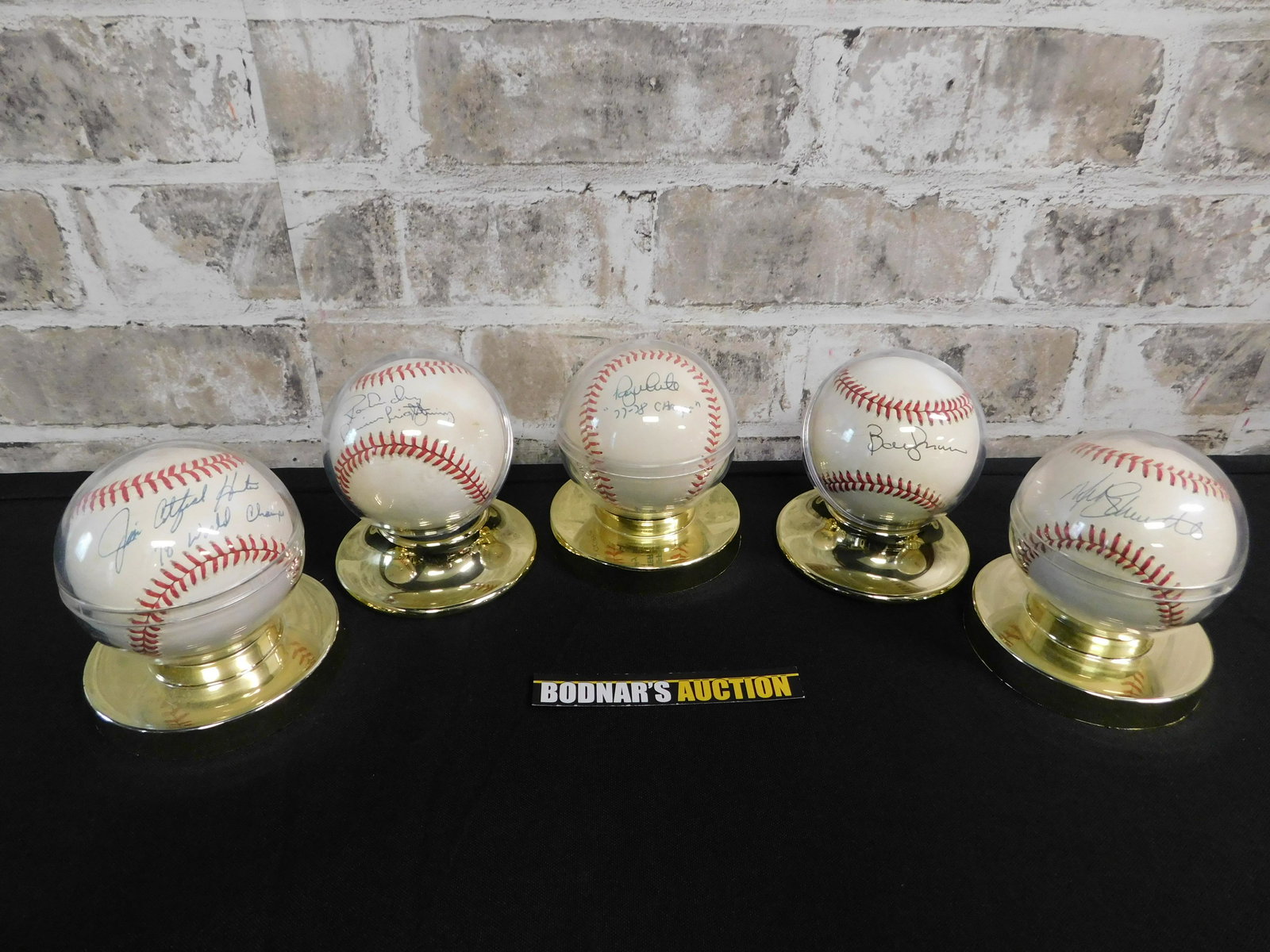 Lot of 5 Autographed Baseballs including Ron White and (1 of 6)