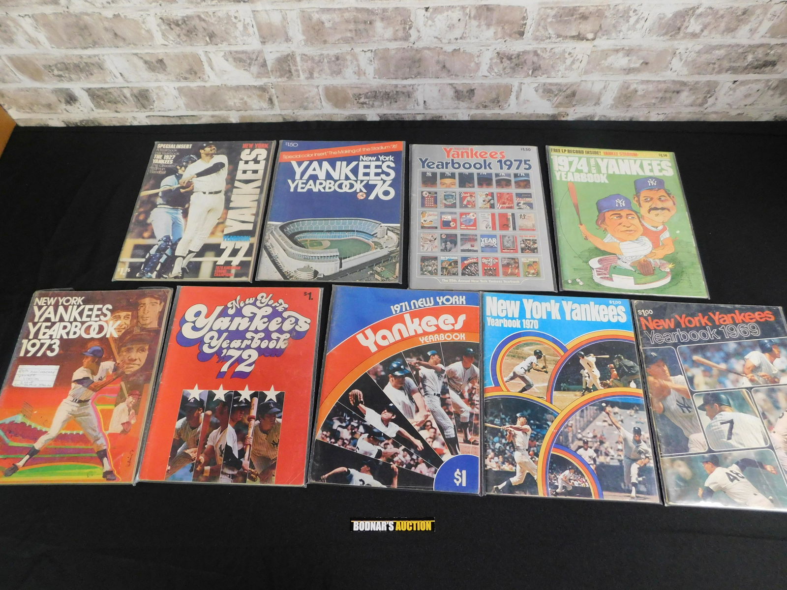 Lot of 9 New York Yankees Yearbooks - 1969-1977 (1 of 2)