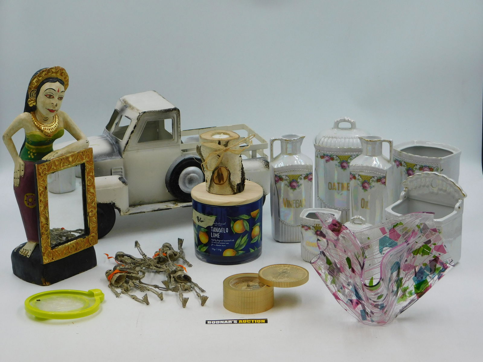 Lot of Items including White Decorative Truck (1 of 6)