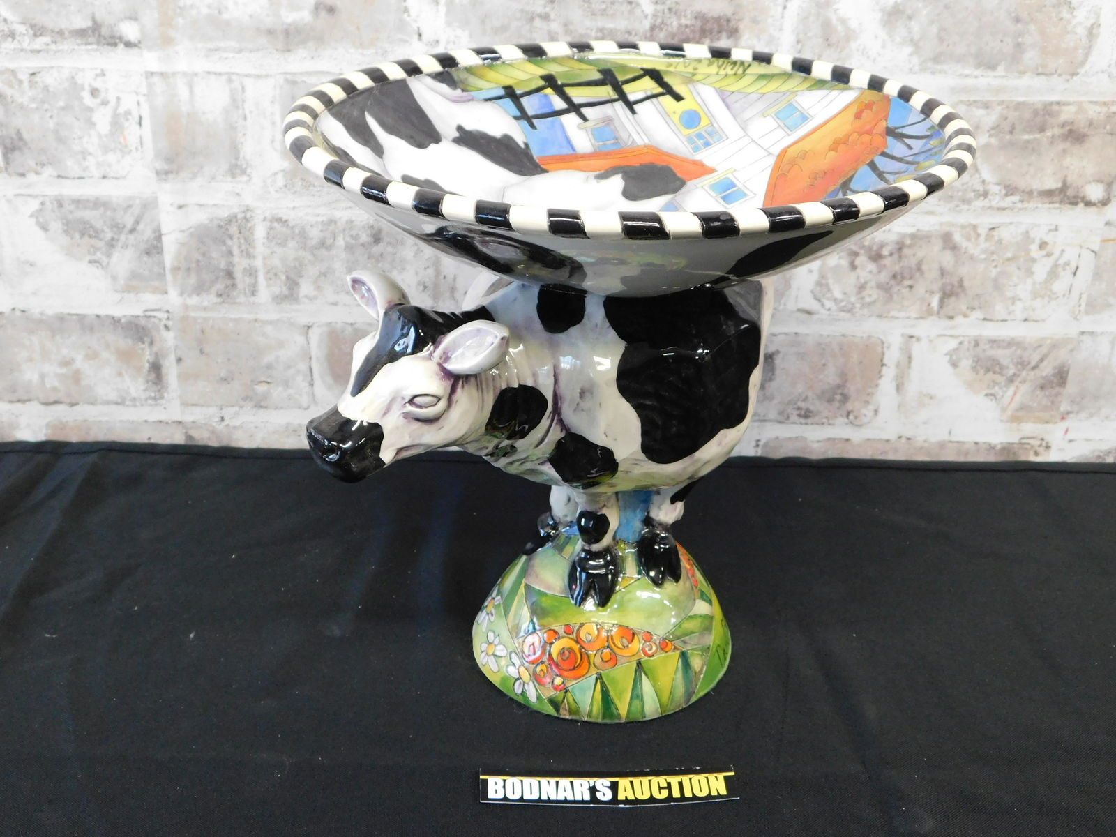 Hand Painted Decorator Cow Compote (1 of 7)